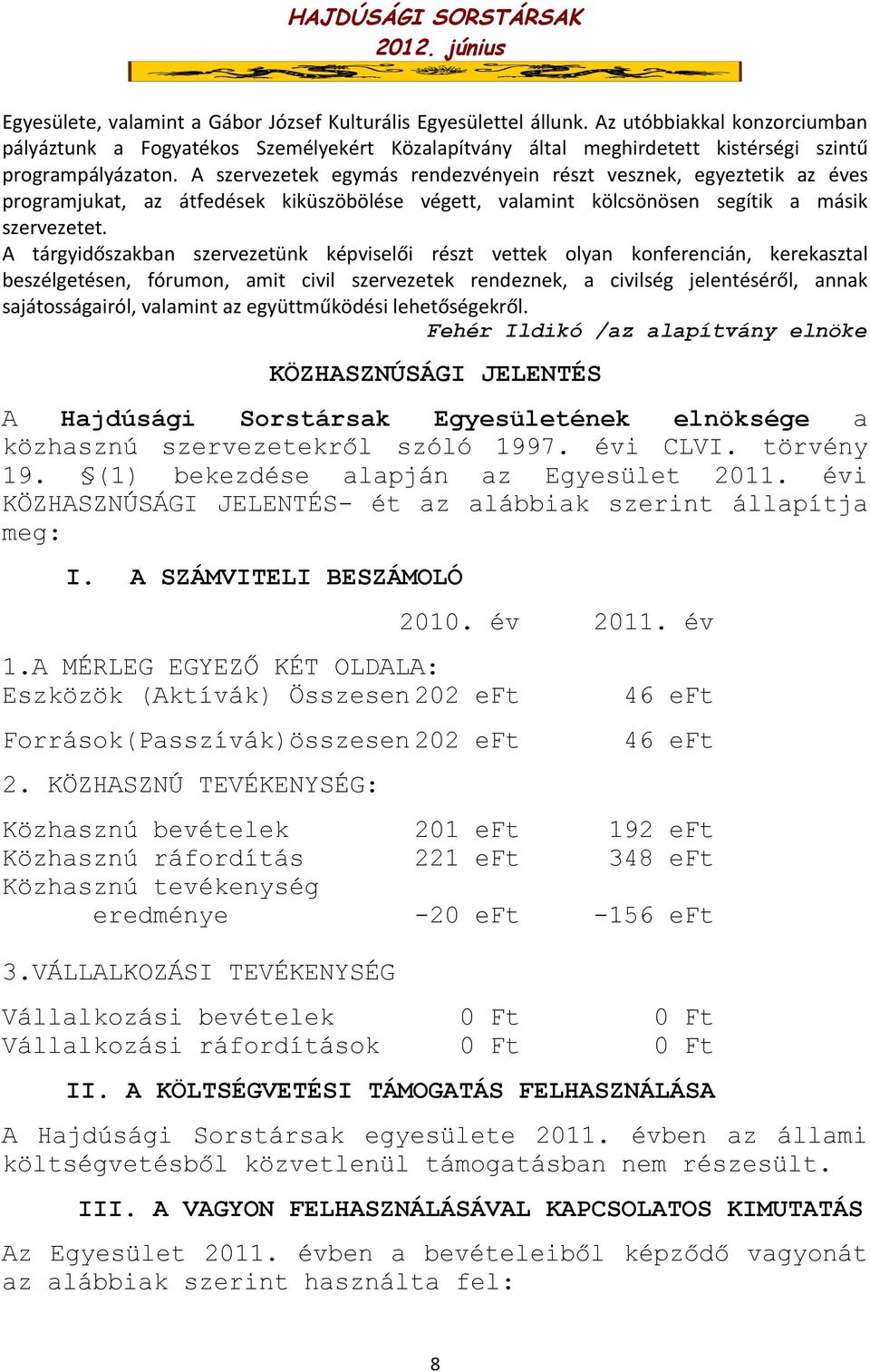 A szervezetek egymás rendezvényein részt vesznek, egyeztetik az éves programjukat, az átfedések kiküszöbölése végett, valamint kölcsönösen segítik a másik szervezetet.