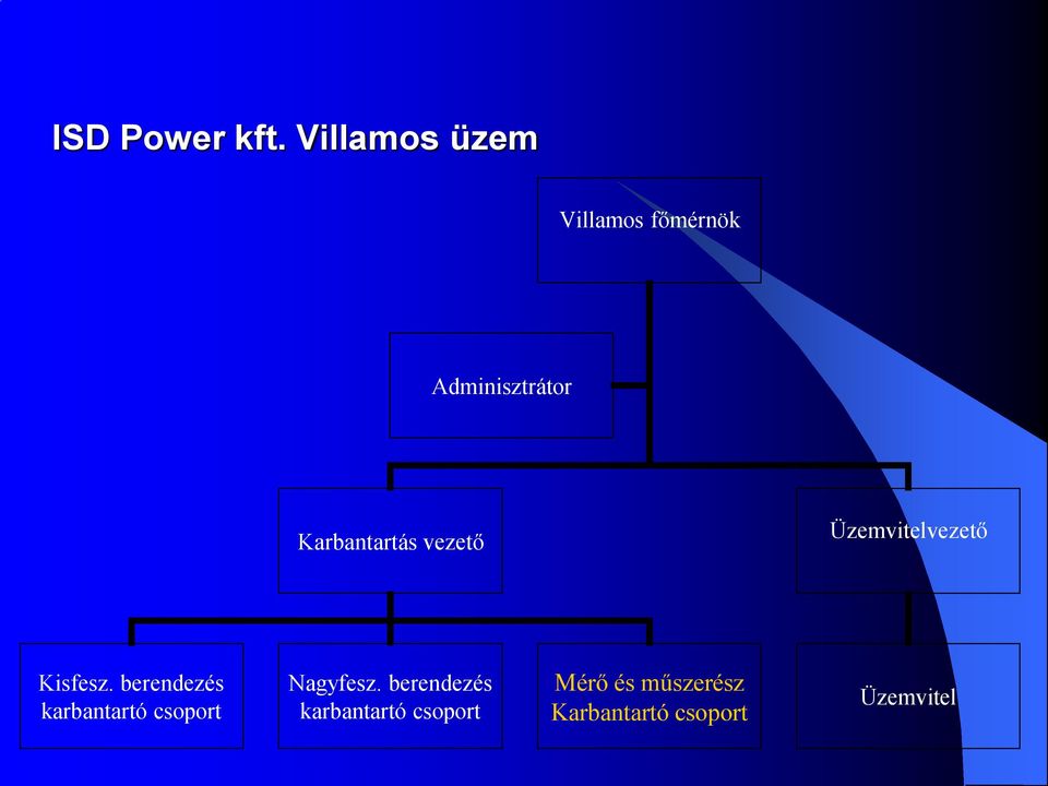 Karbantartás vezető Üzemvitelvezető Kisfesz.