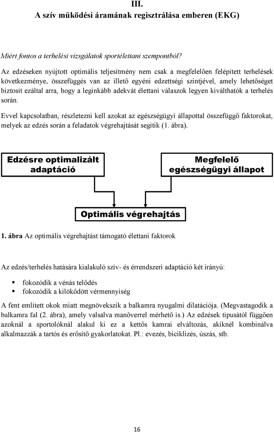 arra, hogy a leginkább adekvát élettani válaszok legyen kiválthatók a terhelés során.