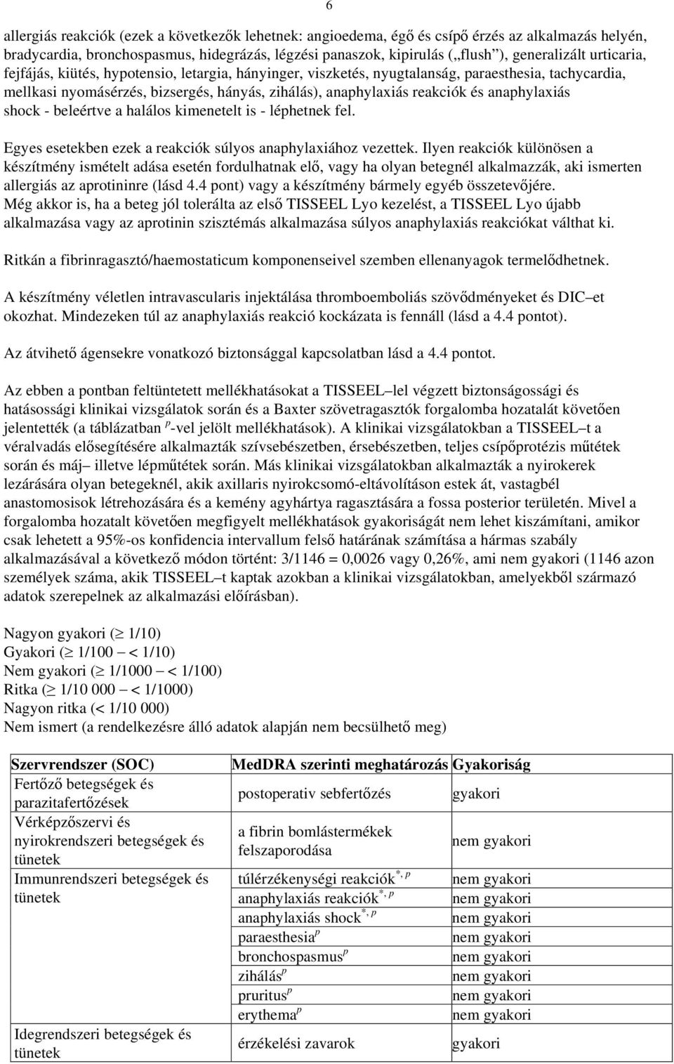 anaphylaxiás shock - beleértve a halálos kimenetelt is - léphetnek fel. Egyes esetekben ezek a reakciók súlyos anaphylaxiához vezettek.