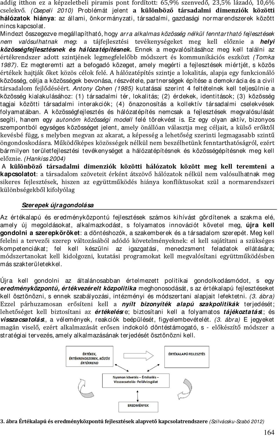 Mindezt összegezve megállapítható, hogy arra alkalmas közösség nélkül fenntartható fejlesztések nem valósulhatnak meg: a tájfejlesztési tevékenységeket meg kell előznie a helyi közösségfejlesztésnek