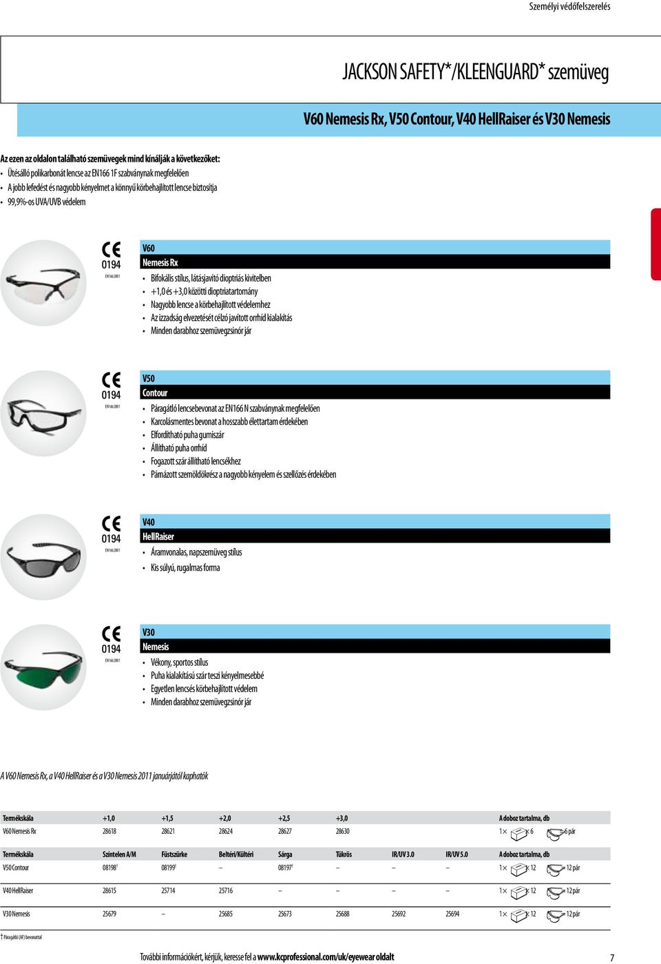 kivitelben +,0 és +3,0 közötti dioptriatartomány Nagyobb lencse a körbehajlított védelemhez Az izzadság elvezetését célzó javított orrhíd kialakítás Minden darabhoz szemüvegzsinór jár EN66:00 V50