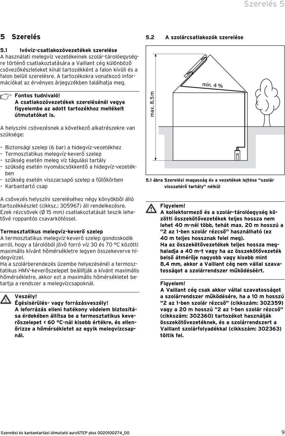 és a falon belüli szerelésre. A tartozékokra vonatkozó információkat az érvényes árjegyzékben találhatja meg. h Fontos tudnivaló!