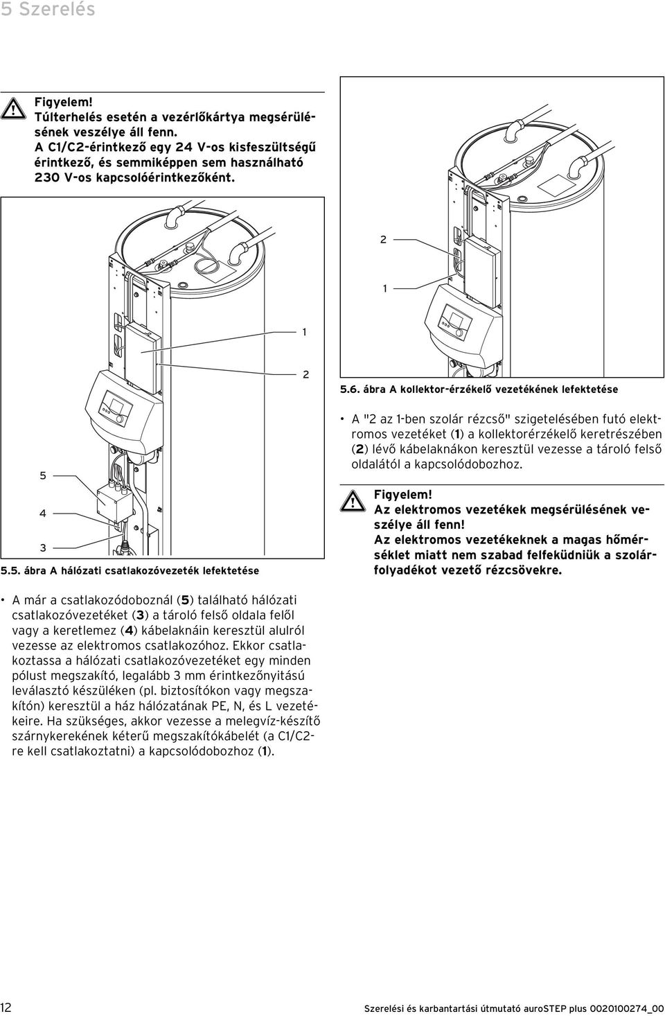 6. ábra A kollektor-érzékelő vezetékének lefektetése 5 