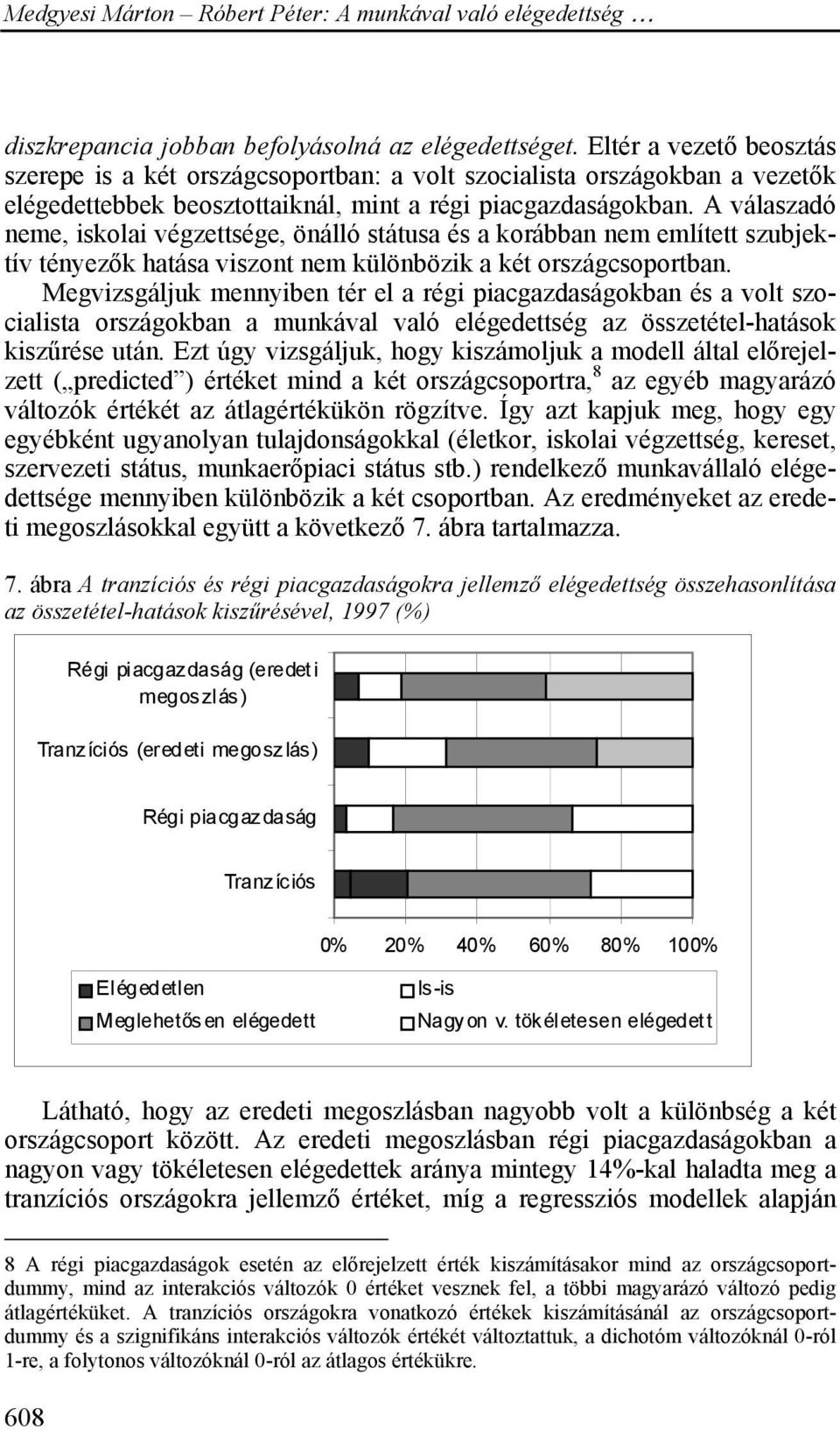 A válaszadó neme, iskolai végzettsége, önálló státusa és a korábban nem említett szubjektív tényezők hatása viszont nem különbözik a két országcsoportban.