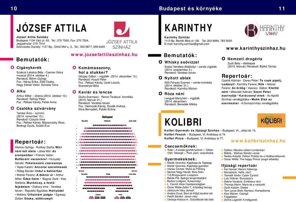 : Náray Erika, Zöld Csaba, Nagy Dániel Viktr, Szinetár Dóra Alku Arthur Miller dráma (2014. któber 10.) Rendező: Telihay Péter Fsz.