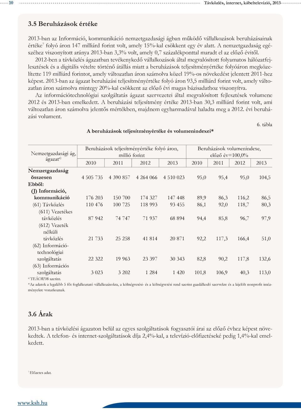 A nemzetgazdaság egészéhez viszonyított aránya 2013-ban 3,3% volt, amely 0,7 százalékponttal maradt el az előző évitől.