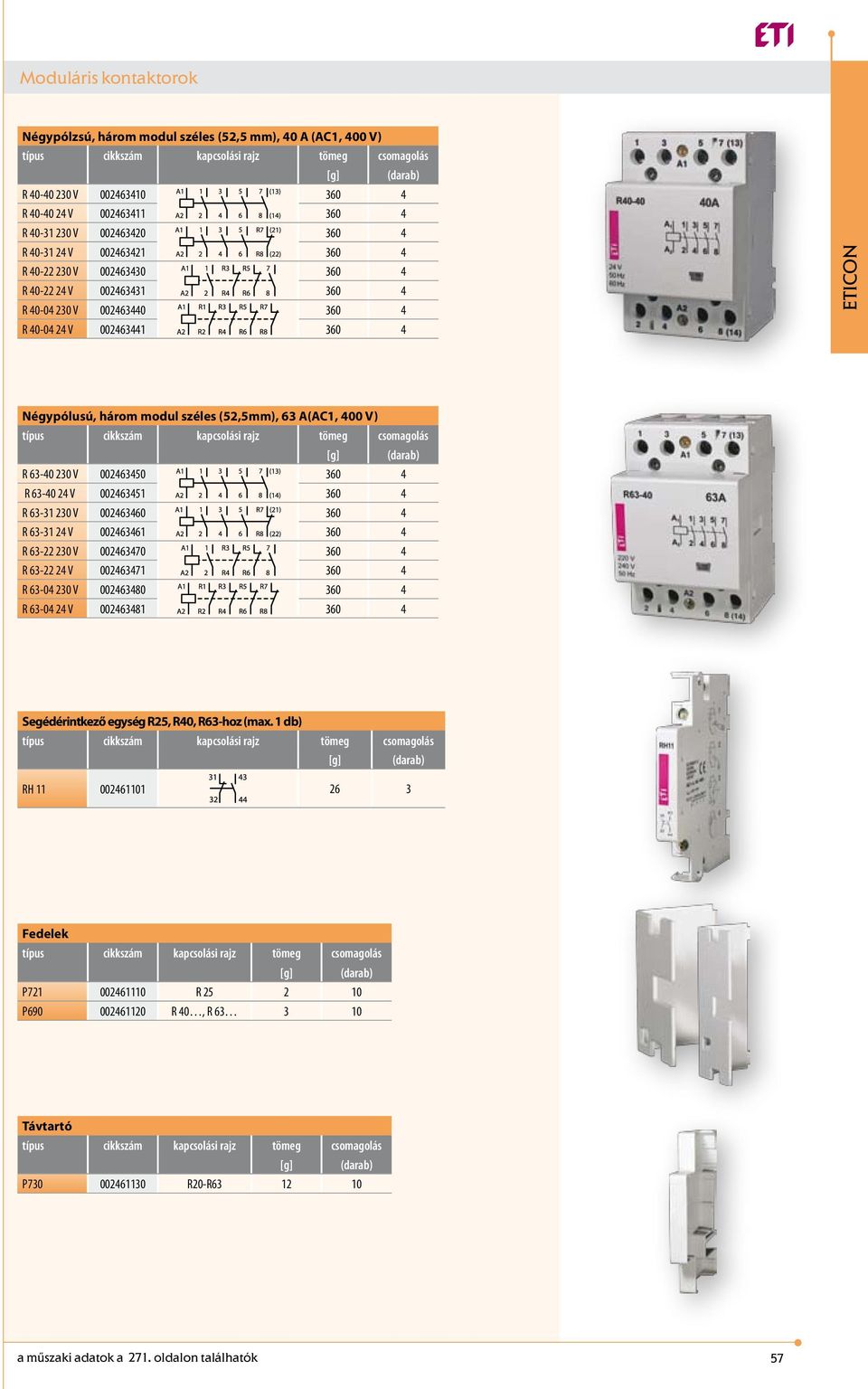 360 4 R 63-40 24 V 002463451 360 4 R 63-31 230 V 002463460 360 4 R 63-31 24 V 002463461 360 4 R 63-22 230 V 002463470 360 4 R 63-22 24 V 002463471 360 4 R 63-04 230 V 002463480 360 4 R 63-04 24 V