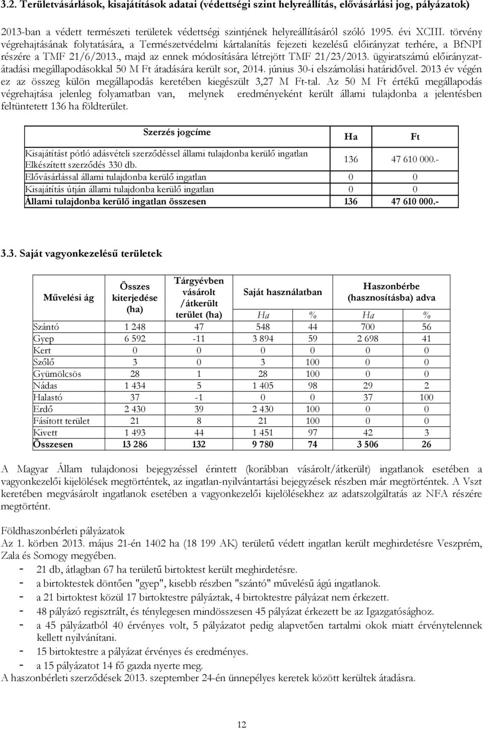 , majd az ennek módosítására létrejött TMF 21/23/2013. ügyiratszámú előirányzatátadási megállapodásokkal 50 M Ft átadására került sor, 2014. június 30-i elszámolási határidővel.