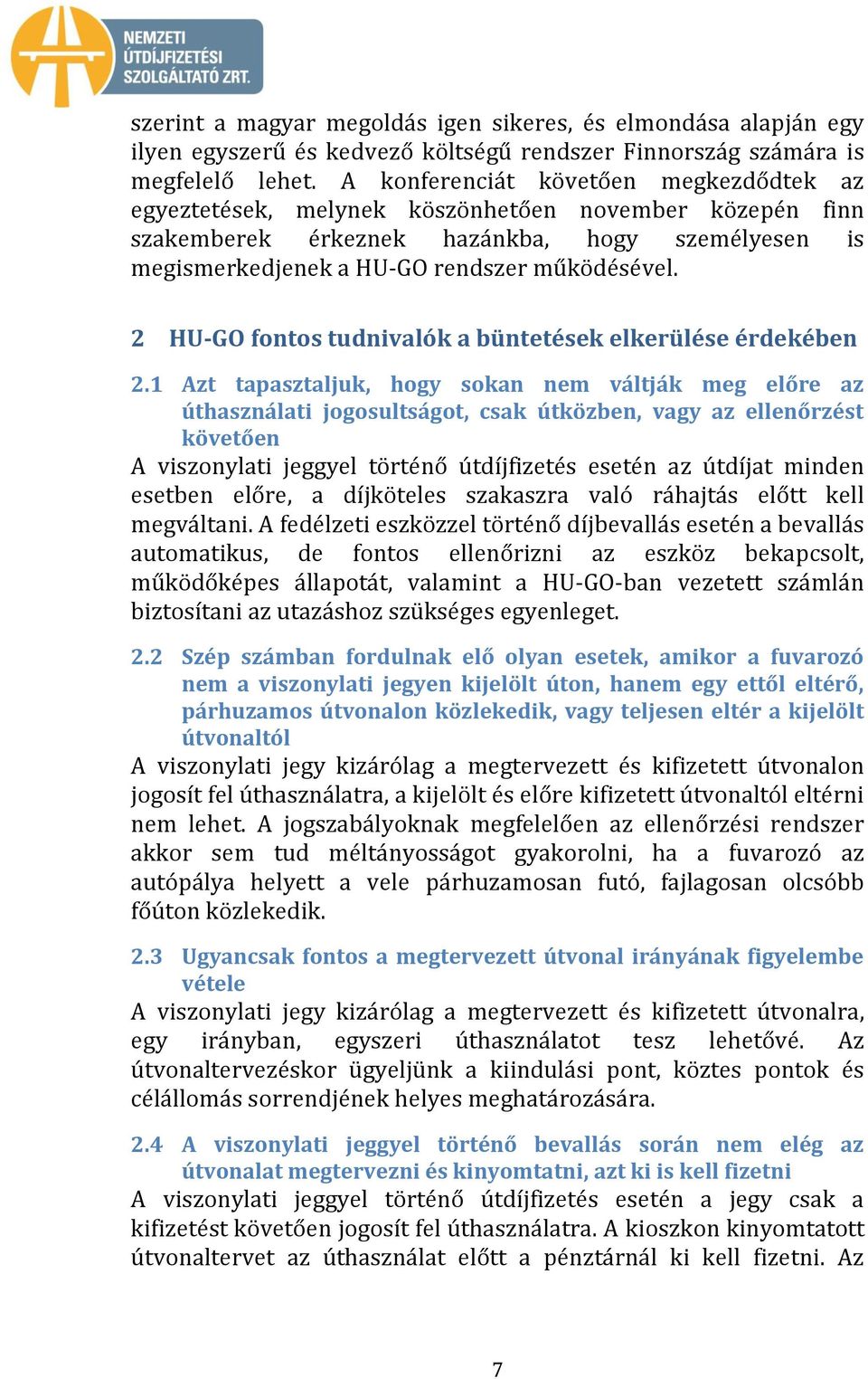 2 HU-GO fontos tudnivalók a büntetések elkerülése érdekében 2.