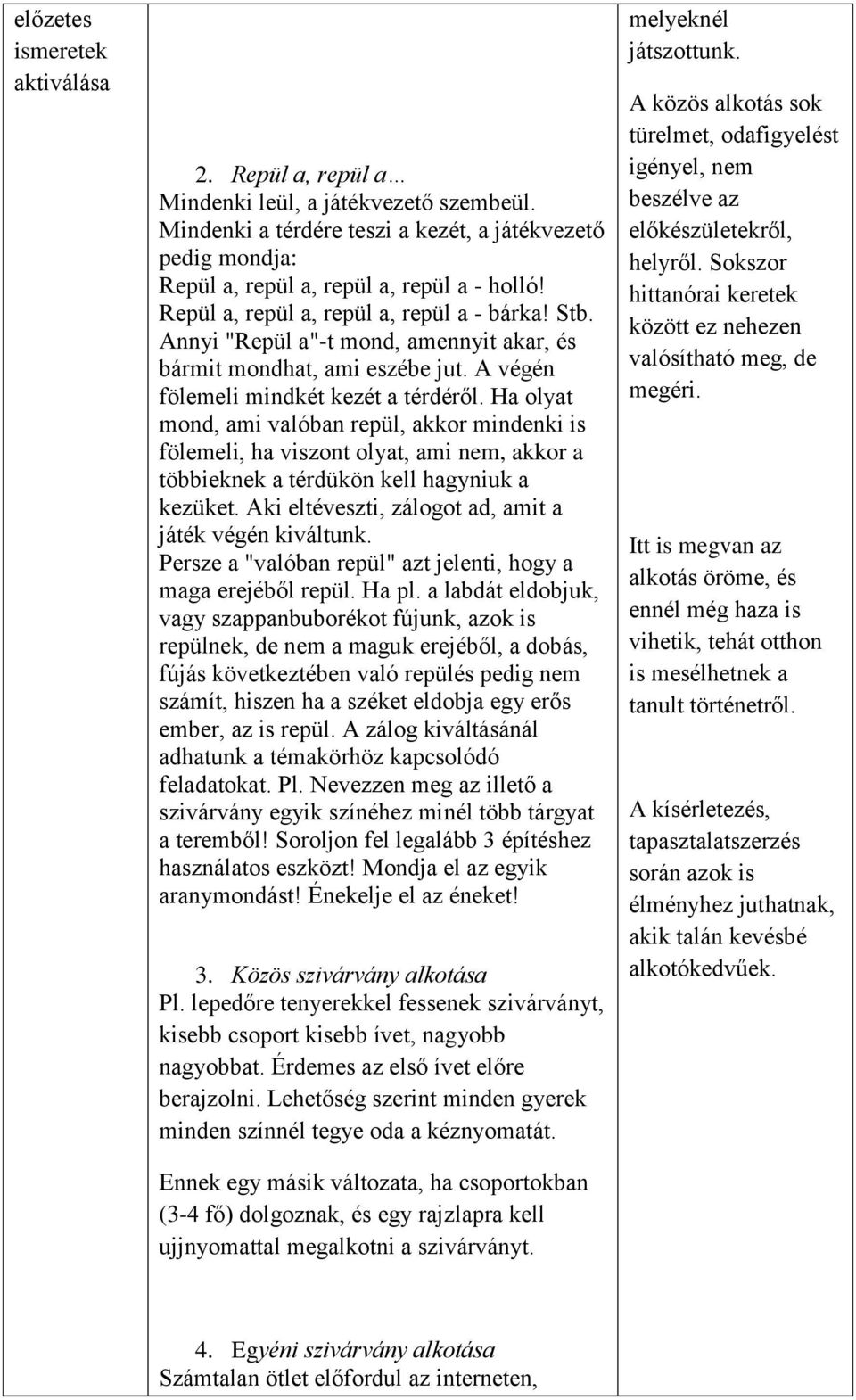 Ha olyat mond, ami valóban repül, akkor mindenki is fölemeli, ha viszont olyat, ami nem, akkor a többieknek a térdükön kell hagyniuk a kezüket.