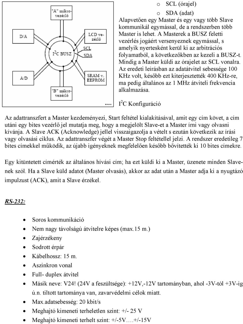 Mindig a Master küldi az órajelet az SCL vonalra.