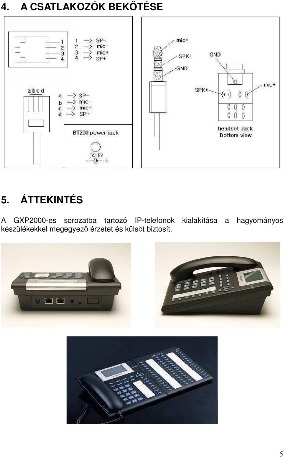 tartozó IP-telefonok kialakítása a