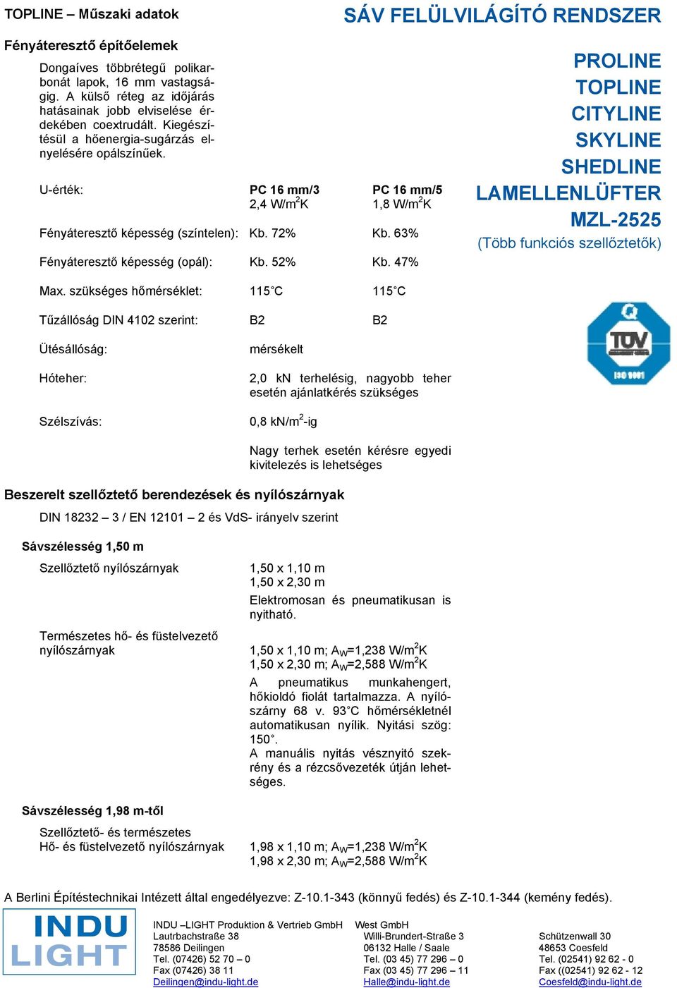 63% Fényáteresztő képesség (opál): Kb. 52% Kb. 47% Max.
