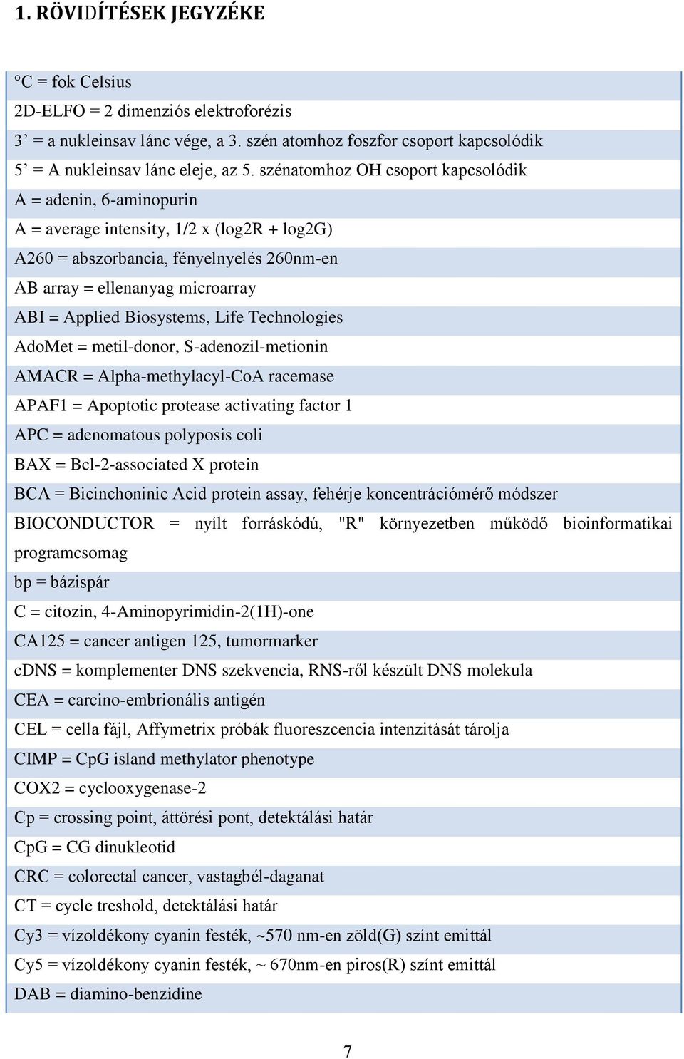 Biosystems, Life Technologies AdoMet = metil-donor, S-adenozil-metionin AMACR = Alpha-methylacyl-CoA racemase APAF1 = Apoptotic protease activating factor 1 APC = adenomatous polyposis coli BAX =