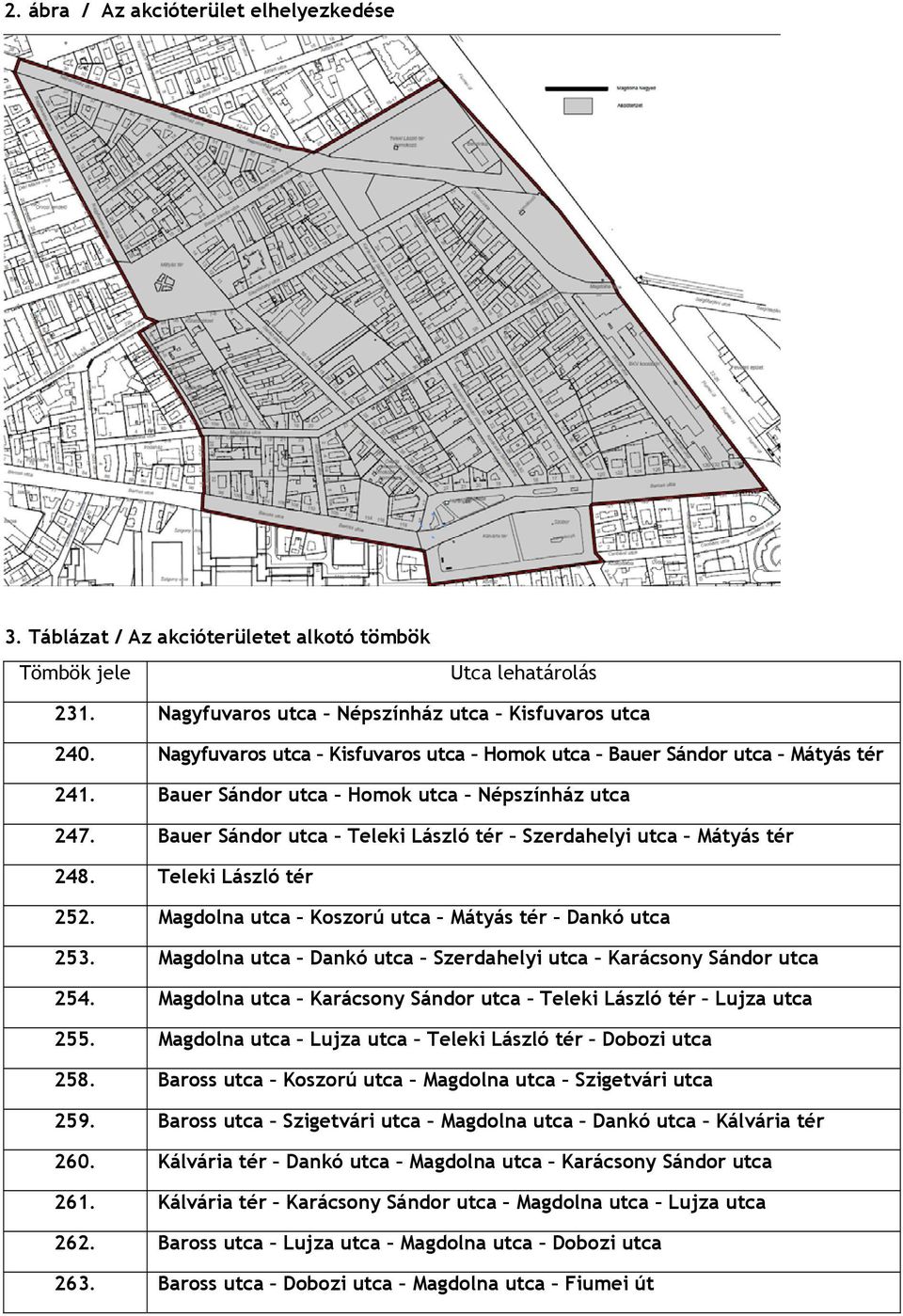 Teleki László tér 252. Magdolna utca Koszorú utca Mátyás tér Dankó utca 253. Magdolna utca Dankó utca Szerdahelyi utca Karácsony Sándor utca 254.