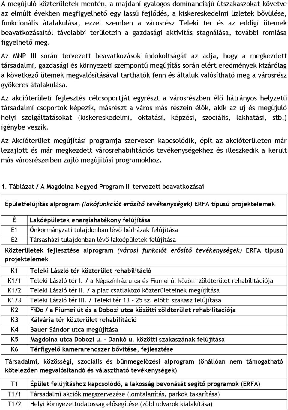 Az MNP III során tervezett beavatkozások indokoltságát az adja, hogy a megkezdett társadalmi, gazdasági és környezeti szempontú megújítás során elért eredmények kizárólag a következő ütemek