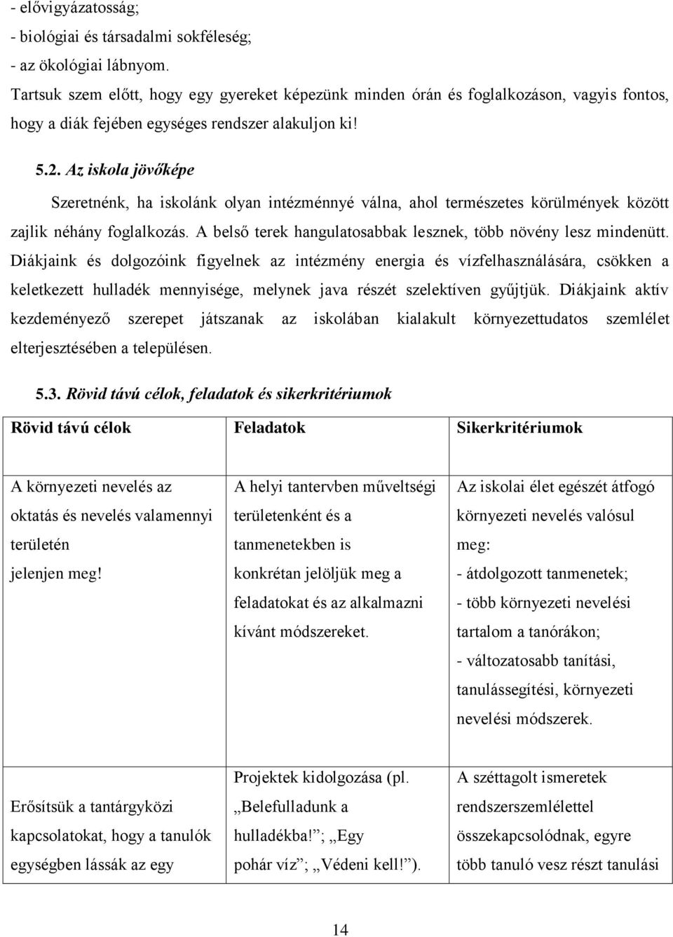 Az iskola jövőképe Szeretnénk, ha iskolánk olyan intézménnyé válna, ahol természetes körülmények között zajlik néhány foglalkozás. A belső terek hangulatosabbak lesznek, több növény lesz mindenütt.