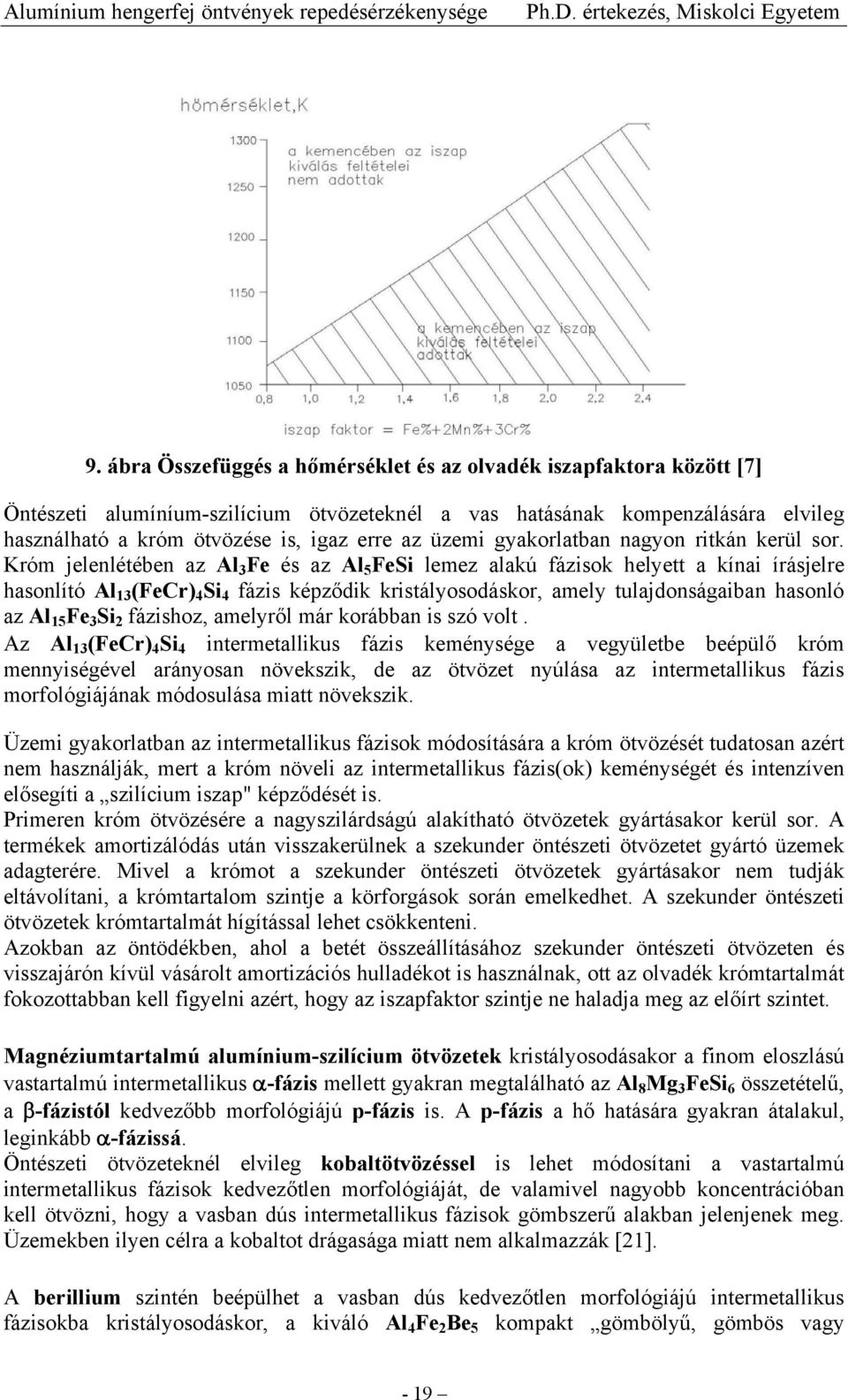 Króm jelenlétében az Al 3 Fe és az Al 5 FeSi lemez alakú fázisok helyett a kínai írásjelre hasonlító Al 13 (FeCr) 4 Si 4 fázis képződik kristályosodáskor, amely tulajdonságaiban hasonló az Al 15 Fe 3