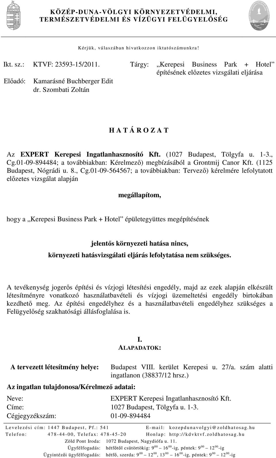 (1027 Budapest, Tölgyfa u. 1-3., Cg.