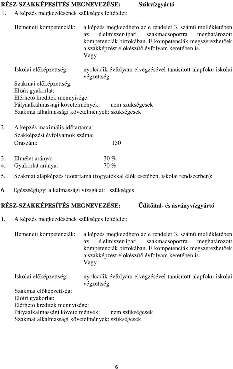 Vagy Iskolai előképzettség: nyolcadik évfolyam elvégzésével tanúsított alapfokú iskolai végzettség Szakmai előképzettség: Előírt gyakorlat: Elérhető kreditek mennyisége: Pályaalkalmassági