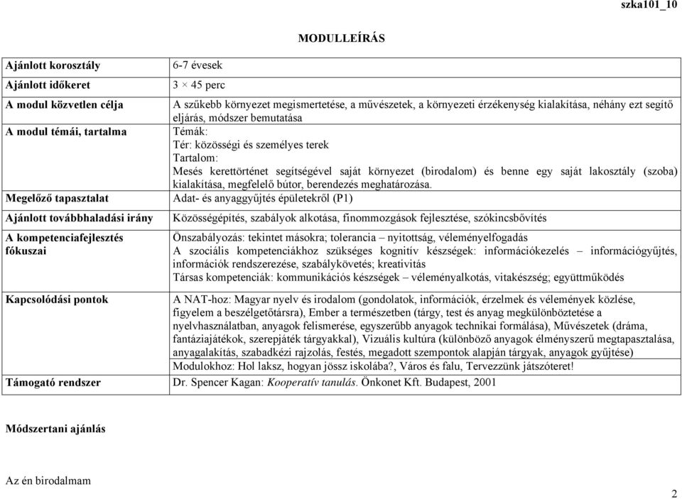 Tartalom: Mesés kerettörténet segítségével saját környezet (birodalom) és benne egy saját lakosztály (szoba) kialakítása, megfelelő bútor, berendezés meghatározása.