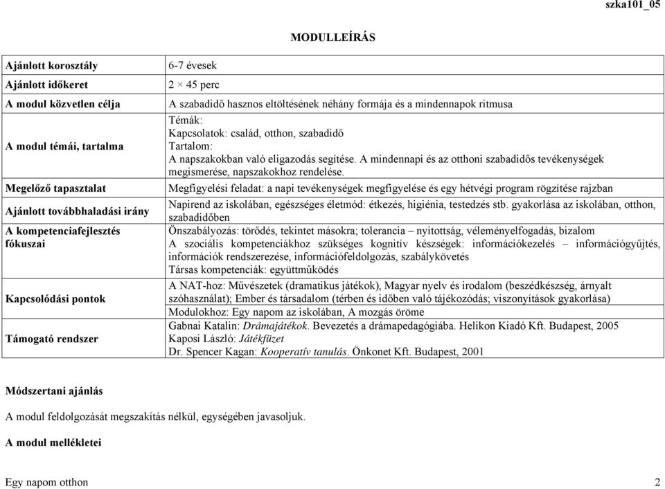 napszakokban való eligazodás segítése. A mindennapi és az otthoni szabadidős tevékenységek megismerése, napszakokhoz rendelése.