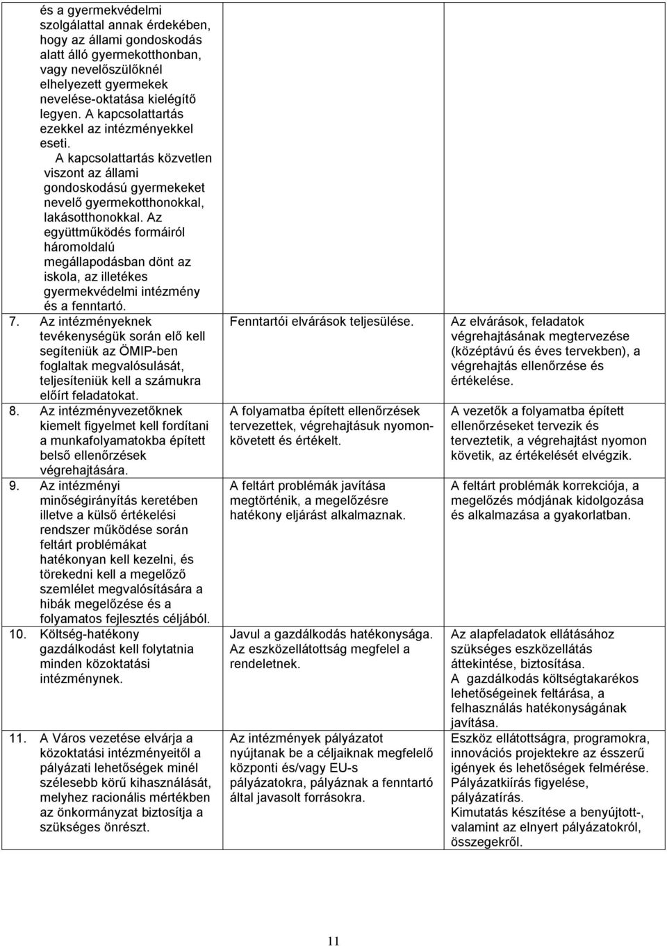 Az együttműködés formáiról háromoldalú megállapodásban dönt az iskola, az illetékes gyermekvédelmi intézmény és a fenntartó. 7.