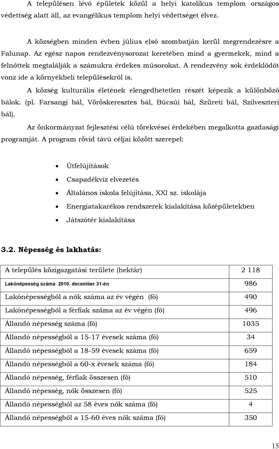 A rendezvény sok érdeklődőt vonz ide a környékbeli településekről is. A község kulturális életének elengedhetetlen részét képezik a különböző bálok. (pl.