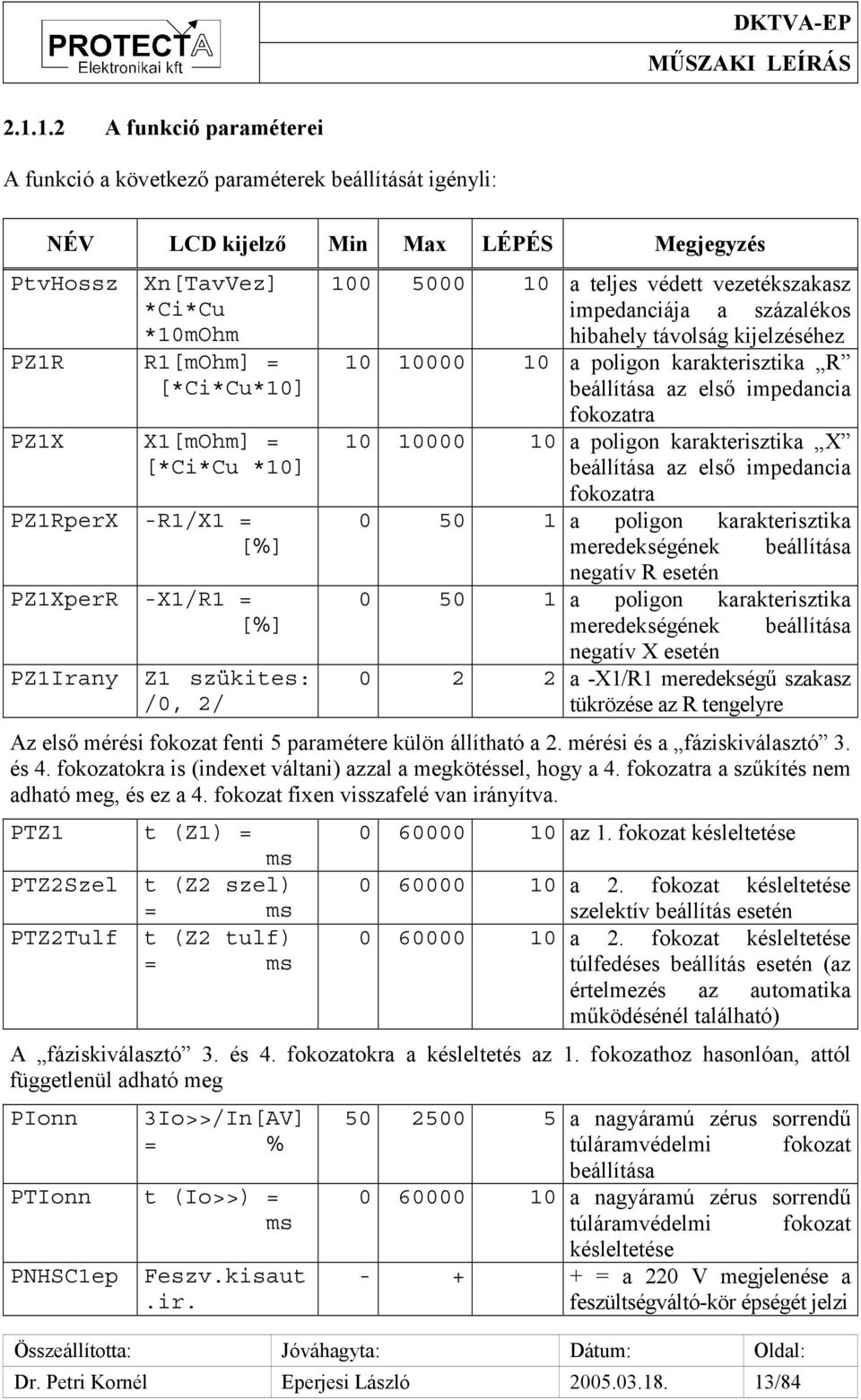 10000 10 a poligon karakterisztika R beállítása az első impedancia fokozatra 10 10000 10 a poligon karakterisztika X beállítása az első impedancia fokozatra 0 50 1 a poligon karakterisztika