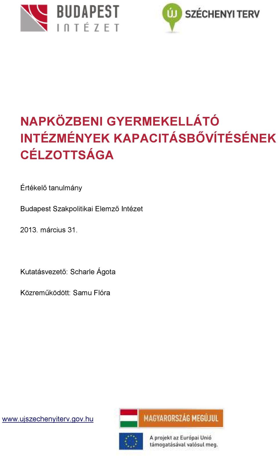 Budapest Szakpolitikai Elemző Intézet 2013. március 31.
