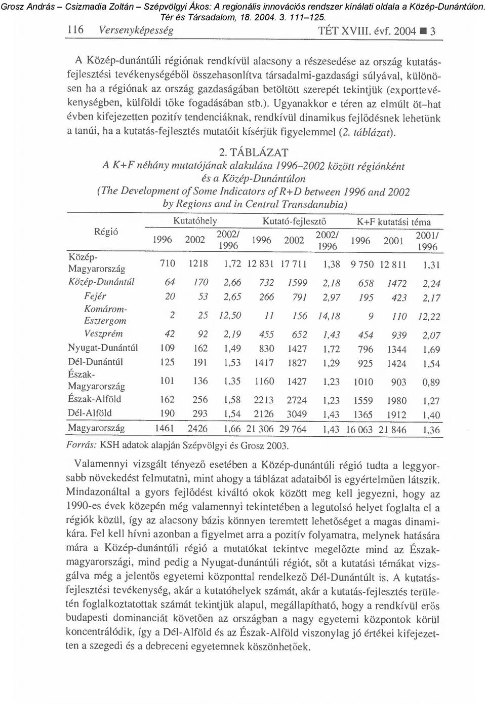 gazdaságában betöltött szerepét tekintjük (exporttevékenységben, külföldi t őke fogadásában stb.).