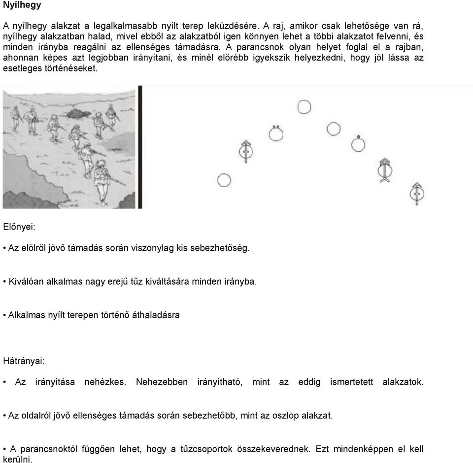 A parancsnok olyan helyet foglal el a rajban, ahonnan képes azt legjobban irányítani, és minél előrébb igyekszik helyezkedni, hogy jól lássa az esetleges történéseket.