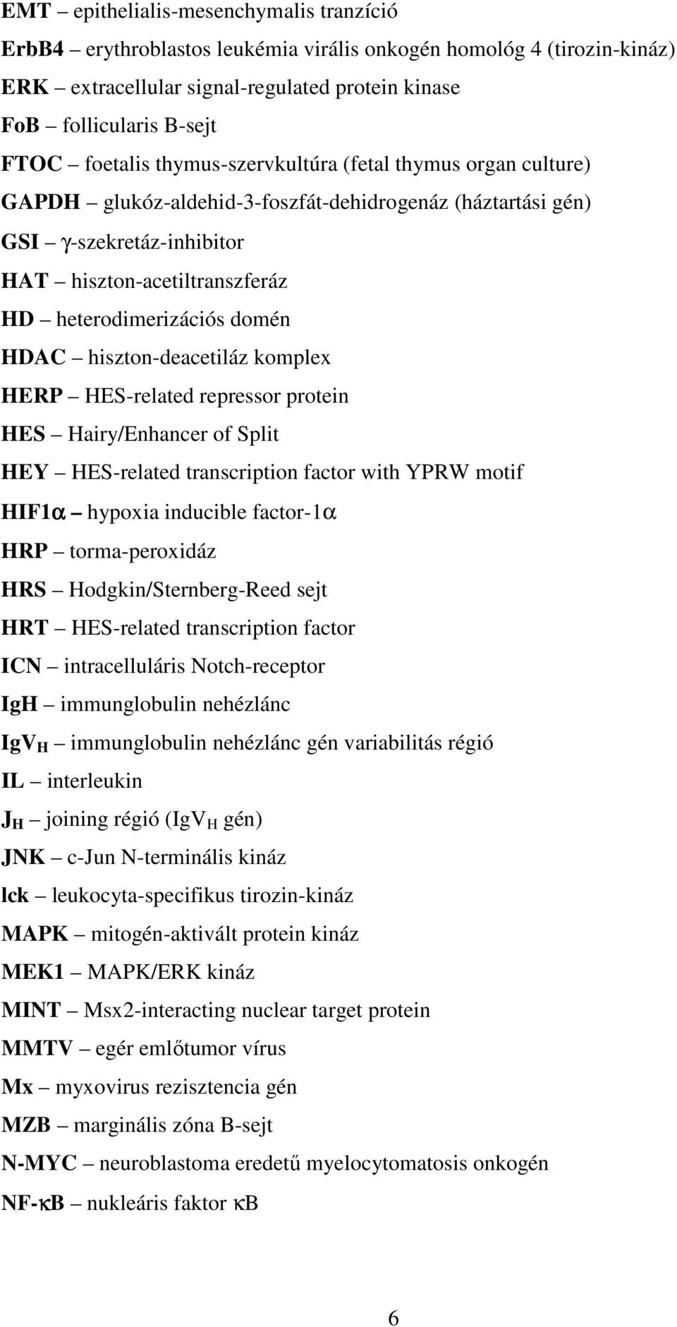 domén HDAC hiszton-deacetiláz komplex HERP HES-related repressor protein HES Hairy/Enhancer of Split HEY HES-related transcription factor with YPRW motif HIF1α hypoxia inducible factor-1α HRP