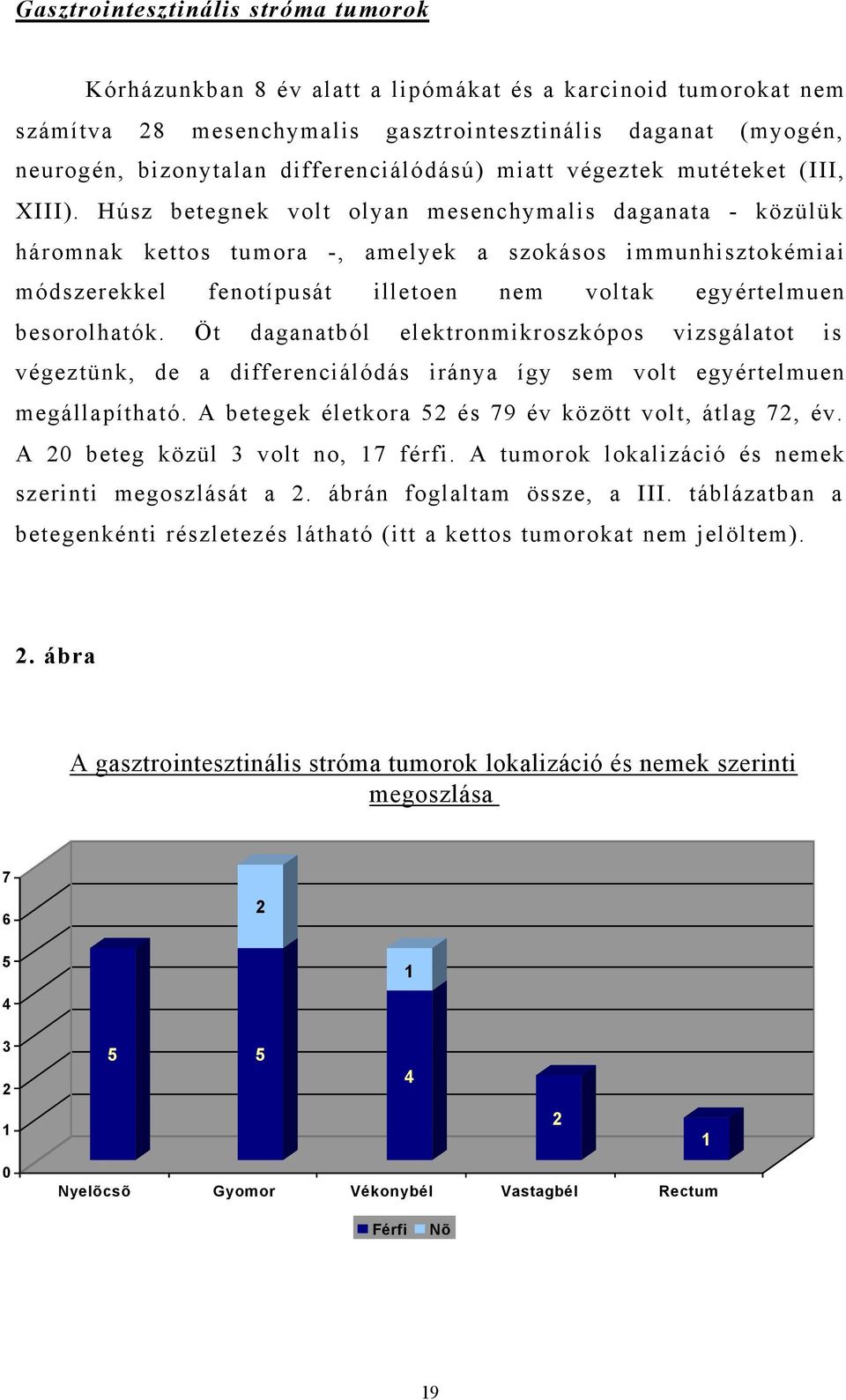 Húsz betegnek volt olyan mesenchymalis daganata - közülük háromnak kettos tumora -, amelyek a szokásos immunhisztokémiai módszerekkel fenotípusát illetoen nem voltak egyértelmuen besorolhatók.