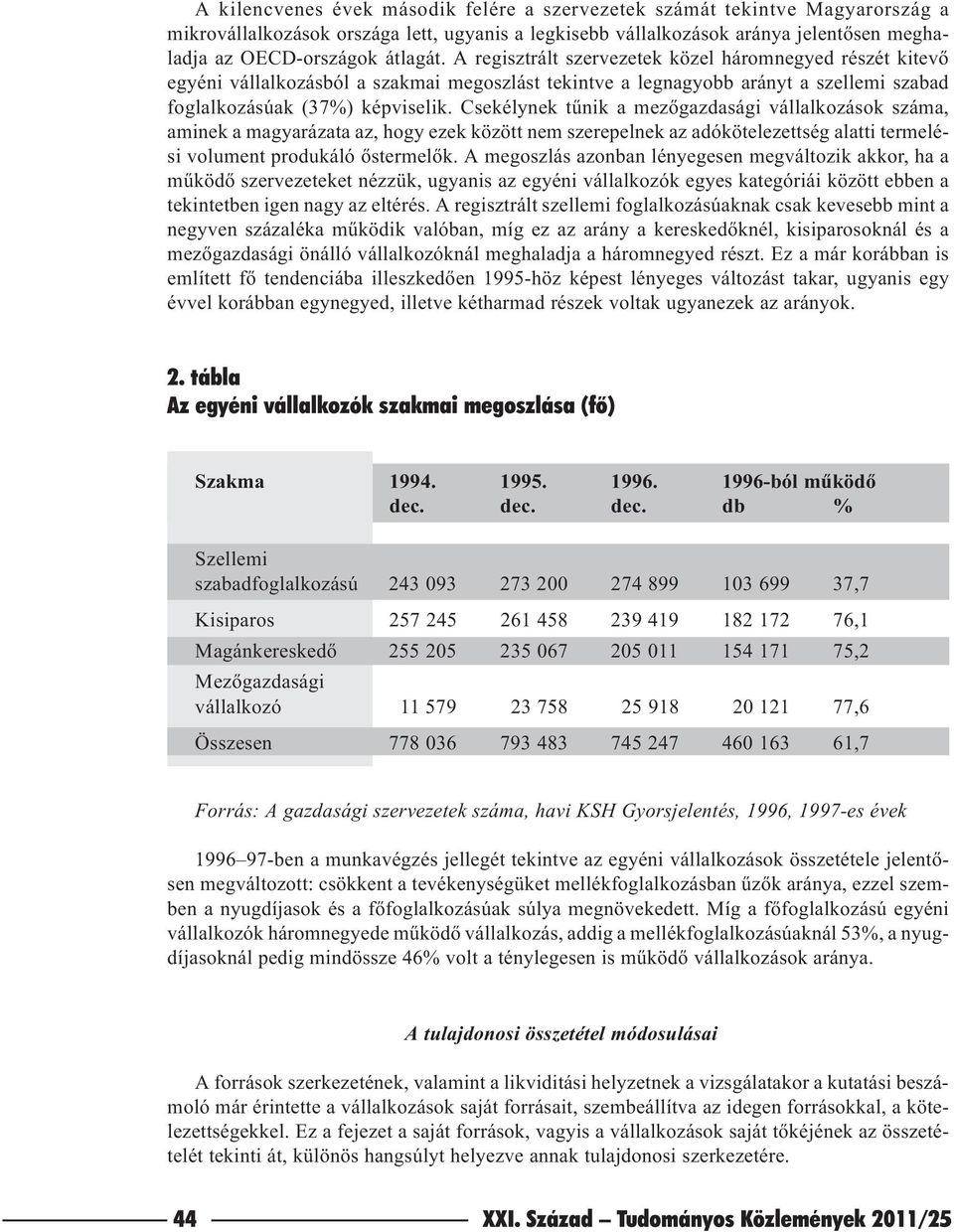 Csekélynek tûnik a mezõgazdasági vállalkozások száma, aminek a magyarázata az, hogy ezek között nem szerepelnek az adókötelezettség alatti termelési volument produkáló õstermelõk.