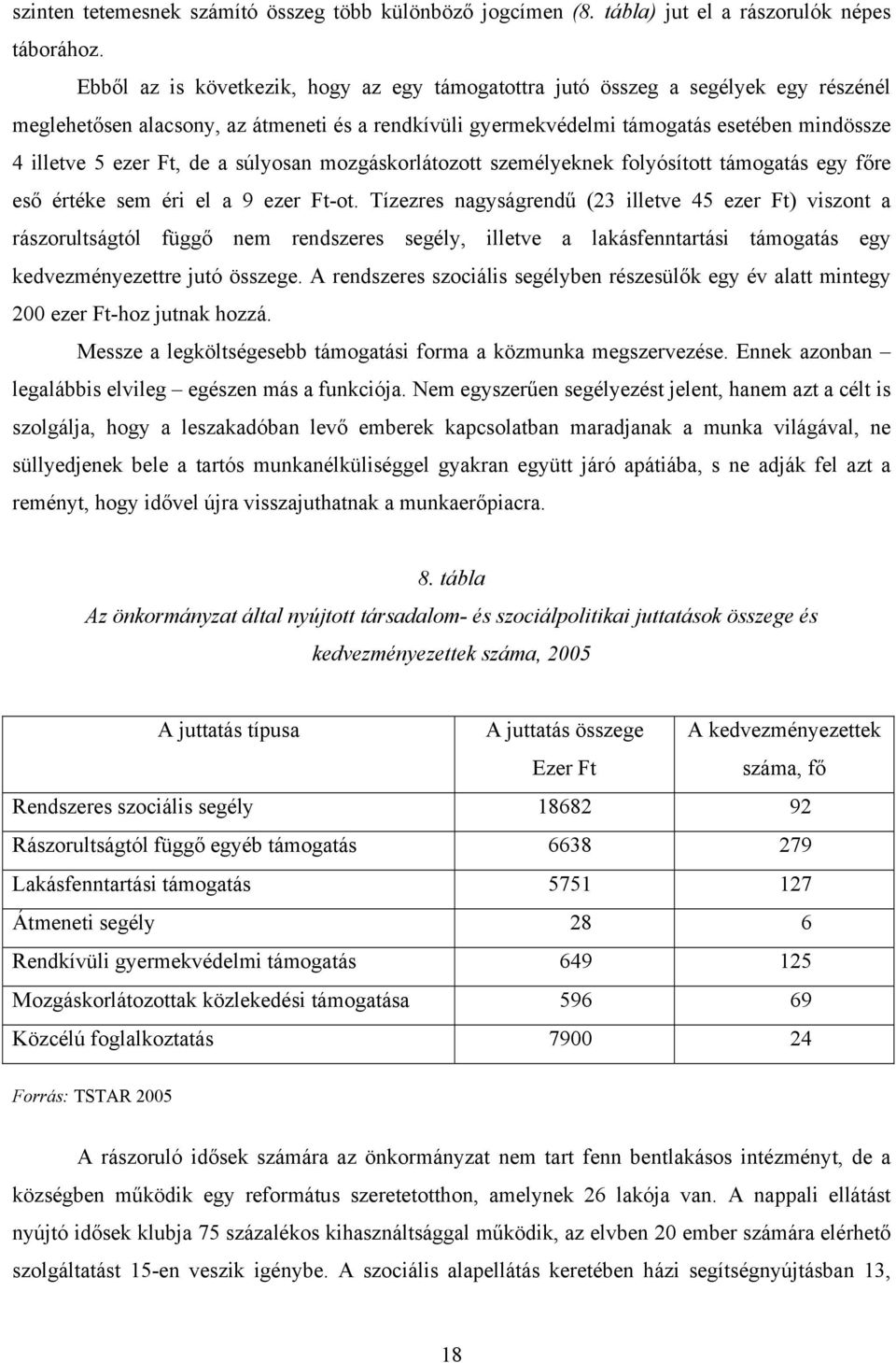 Ft, de a súlyosan mozgáskorlátozott személyeknek folyósított támogatás egy főre eső értéke sem éri el a 9 ezer Ft-ot.