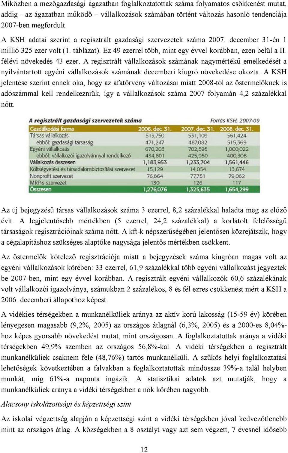 félévi növekedés 43 ezer. A regisztrált vállalkozások számának nagymértékű emelkedését a nyilvántartott egyéni vállalkozások számának decemberi kiugró növekedése okozta.