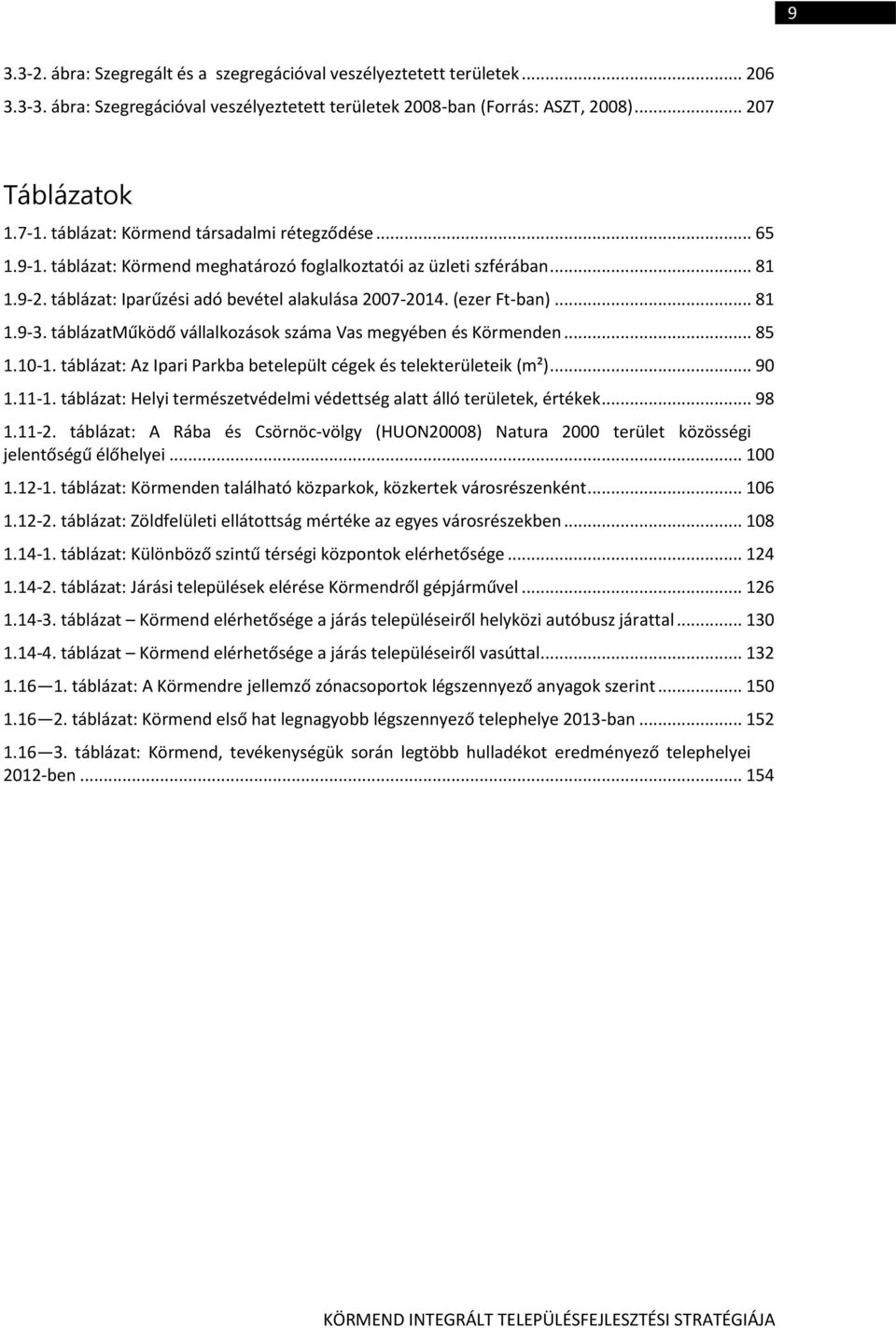 .. 81 1.9-3. táblázatműködő vállalkozások száma Vas megyében és Körmenden... 85 1.10-1. táblázat: Az Ipari Parkba betelepült cégek és telekterületeik (m²)... 90 1.11-1.