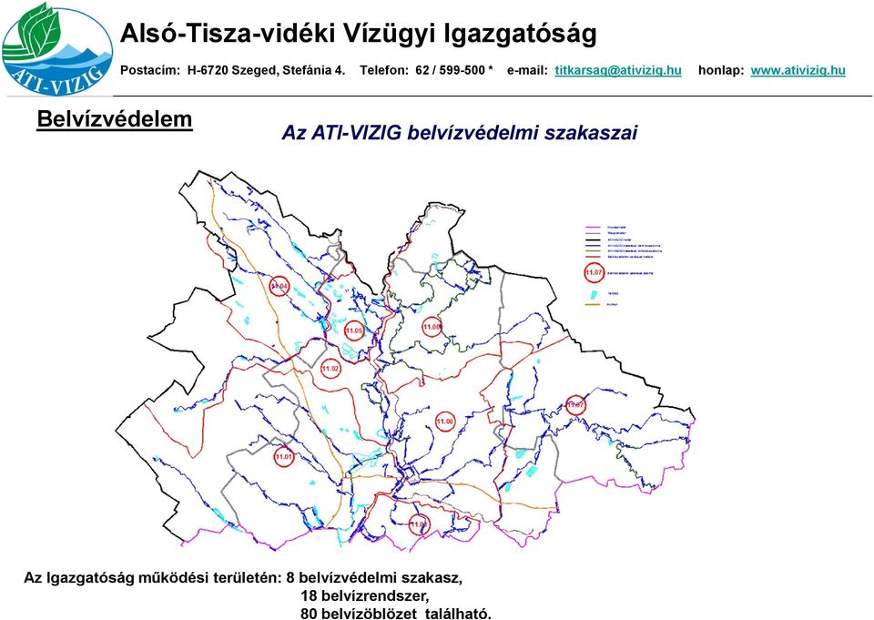 működési területén: 8 belvízvédelmi