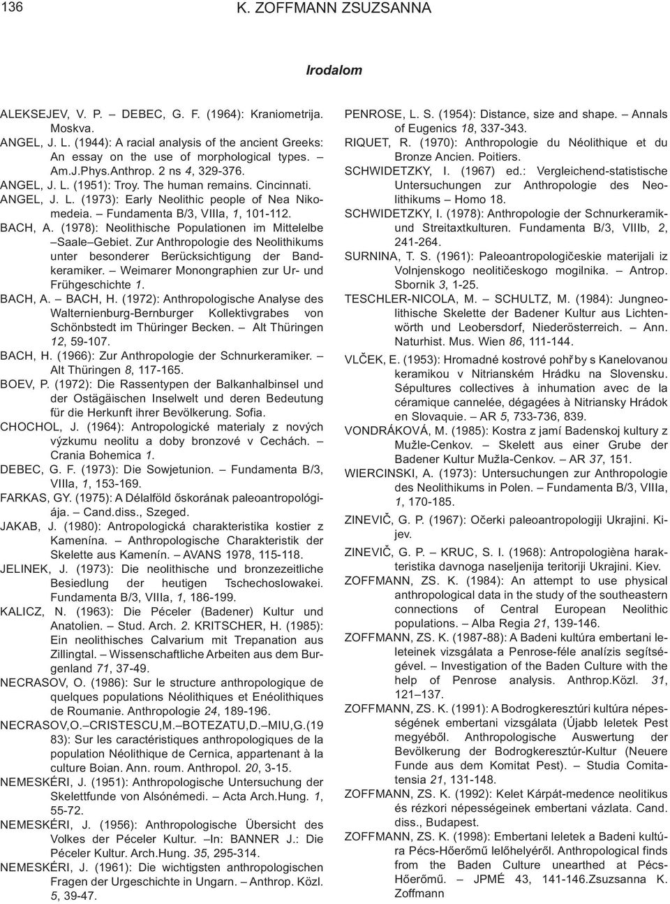 (1978): Neolithische Populationen im Mittelelbe Saale Gebiet. Zur Anthropologie des Neolithikums unter besonderer Berücksichtigung der Bandkeramiker.