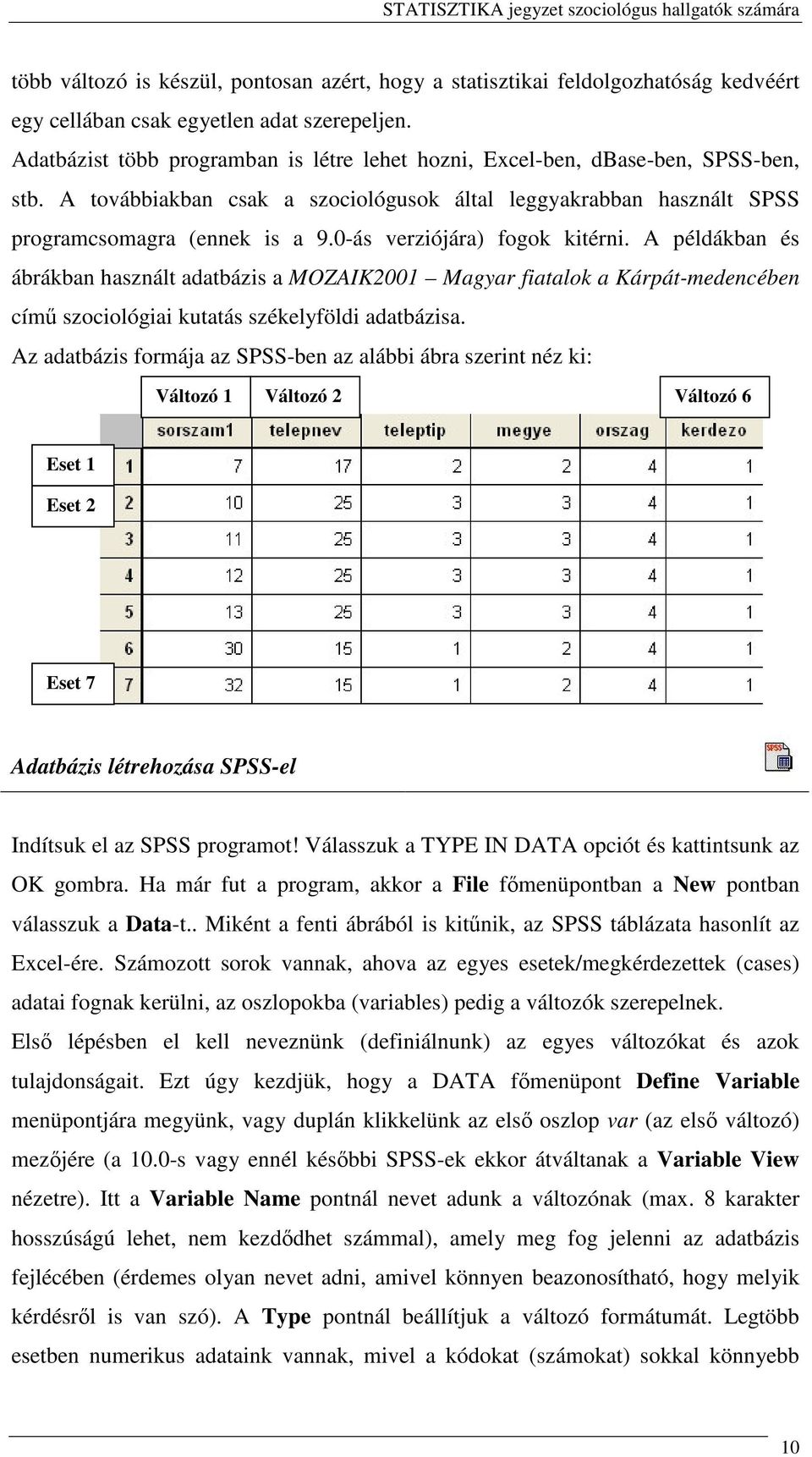 0-ás verziójára) fogok kitérni. A példákban és ábrákban használt adatbázis a MOZAIK00 Magyar fiatalok a Kárpát-medencében cím szociológiai kutatás székelyföldi adatbázisa.