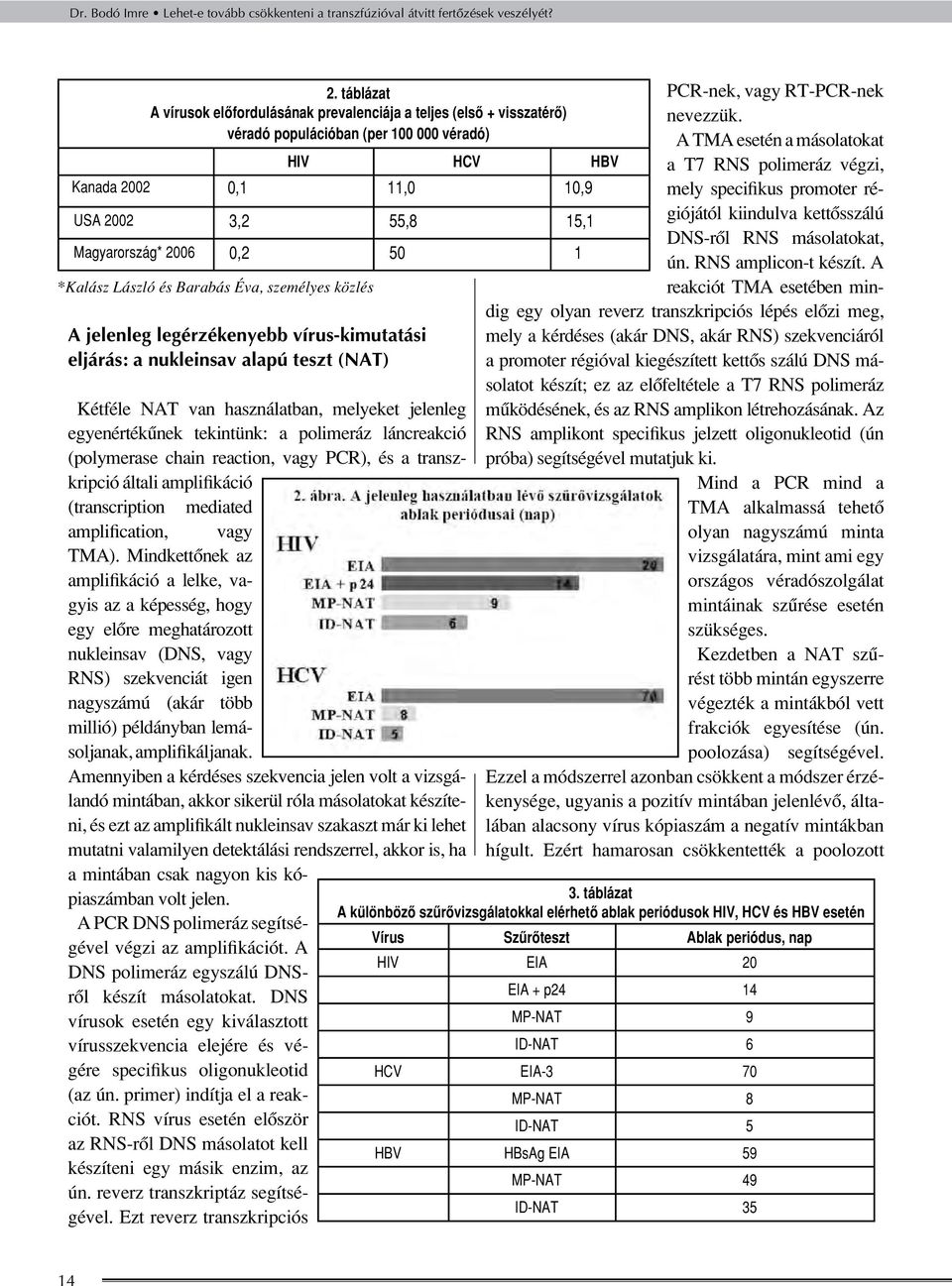 (NAT) Kétféle NAT van használatban, melyeket jelenleg egyenértékûnek tekintünk: a polimeráz láncreakció (polymerase chain reaction, vagy PCR), és a transzkripció általi amplifikáció (transcription