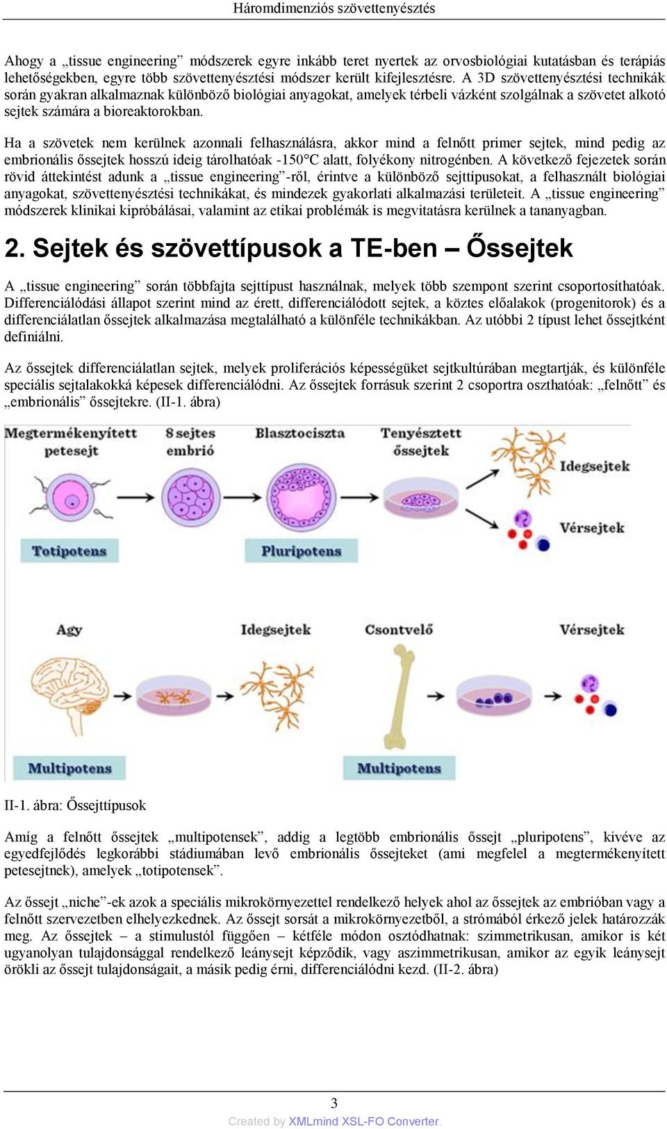 Ha a szövetek nem kerülnek azonnali felhasználásra, akkor mind a felnőtt primer sejtek, mind pedig az embrionális őssejtek hosszú ideig tárolhatóak -150 C alatt, folyékony nitrogénben.