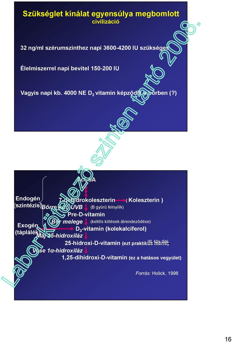 ) AcCoA Endogén 7-dehidrokoleszterin ( Koleszterin ) (szintézis) Bőrre jutó UVB (B gyűrű felnyílik) Pre-D-vitamin Bőr melege (kettős kötések