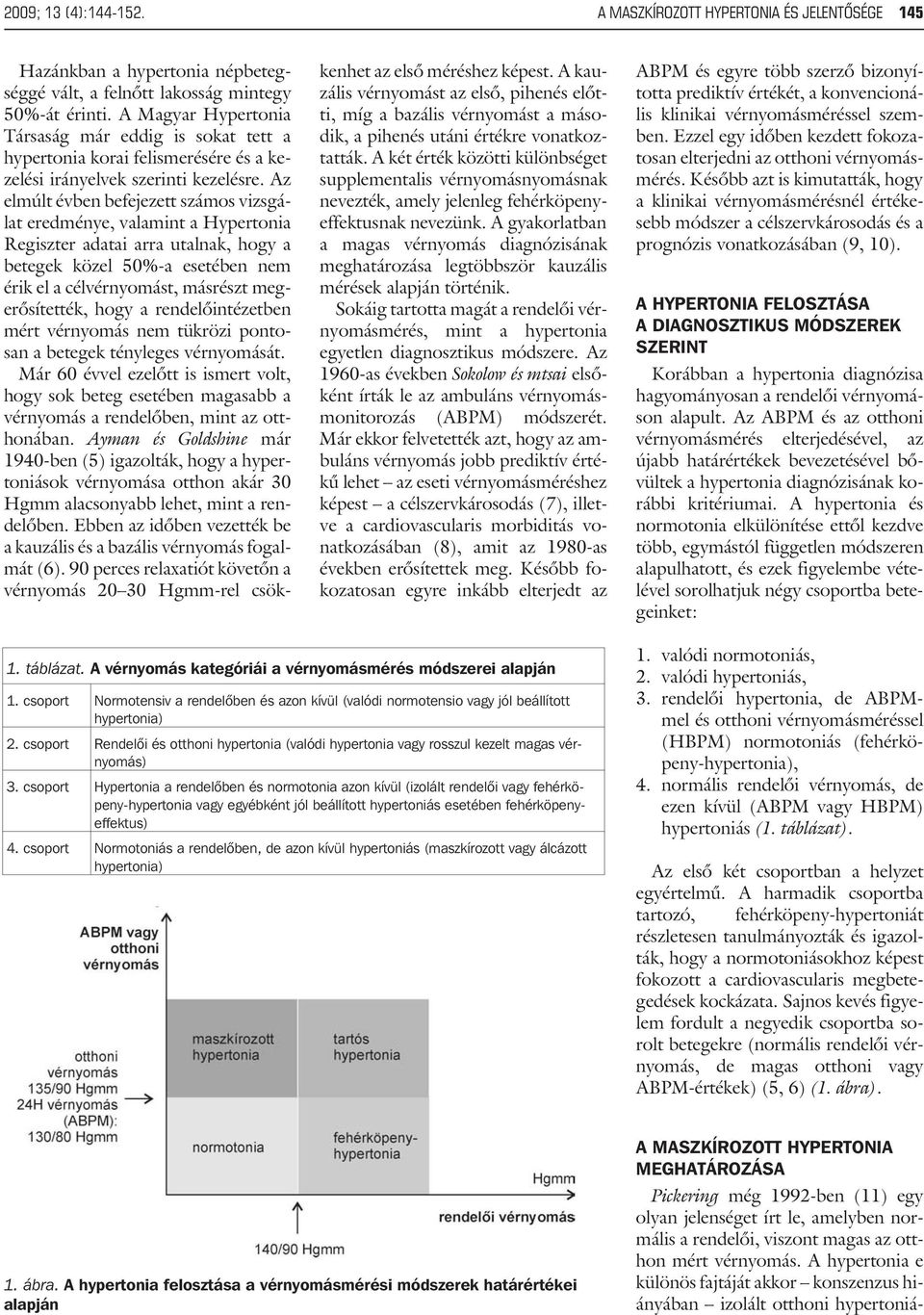 Az elmúlt évben befejezett számos vizsgálat eredménye, valamint a Hypertonia Regiszter adatai arra utalnak, hogy a betegek közel 50%-a esetében nem érik el a célvérnyomást, másrészt megerõsítették,