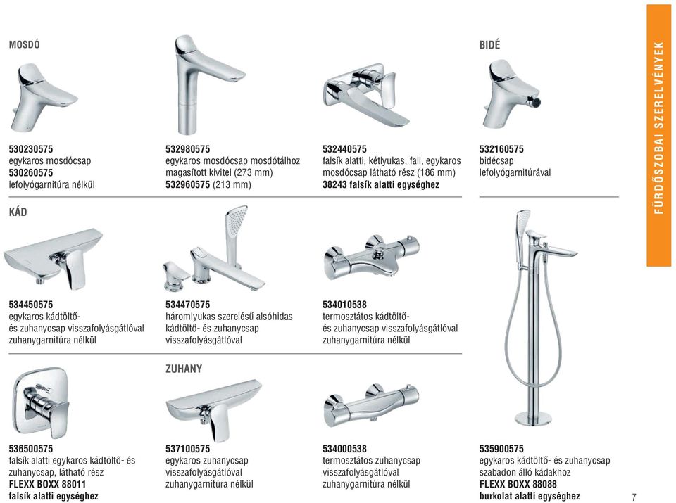 kádtöltô- és zuhanycsap 534010538 termosztátos kádtöltôés zuhanycsap ZUHANY 536500575 falsík alatti egykaros kádtöltô- és zuhanycsap, látható rész FLEXX BOXX 88011 falsík alatti egységhez