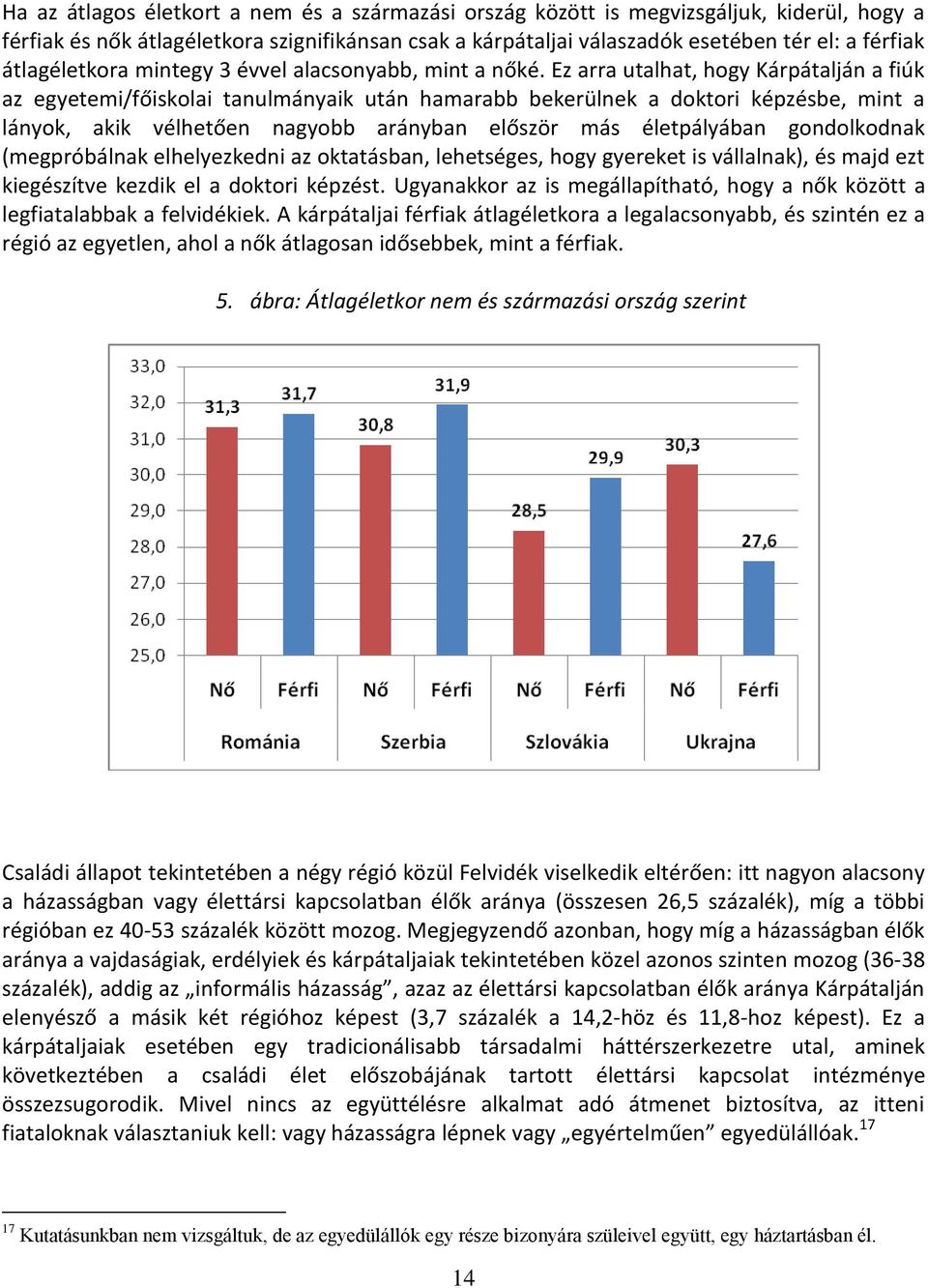 Ez arra utalhat, hogy Kárpátalján a fiúk az egyetemi/főiskolai tanulmányaik után hamarabb bekerülnek a doktori képzésbe, mint a lányok, akik vélhetően nagyobb arányban először más életpályában