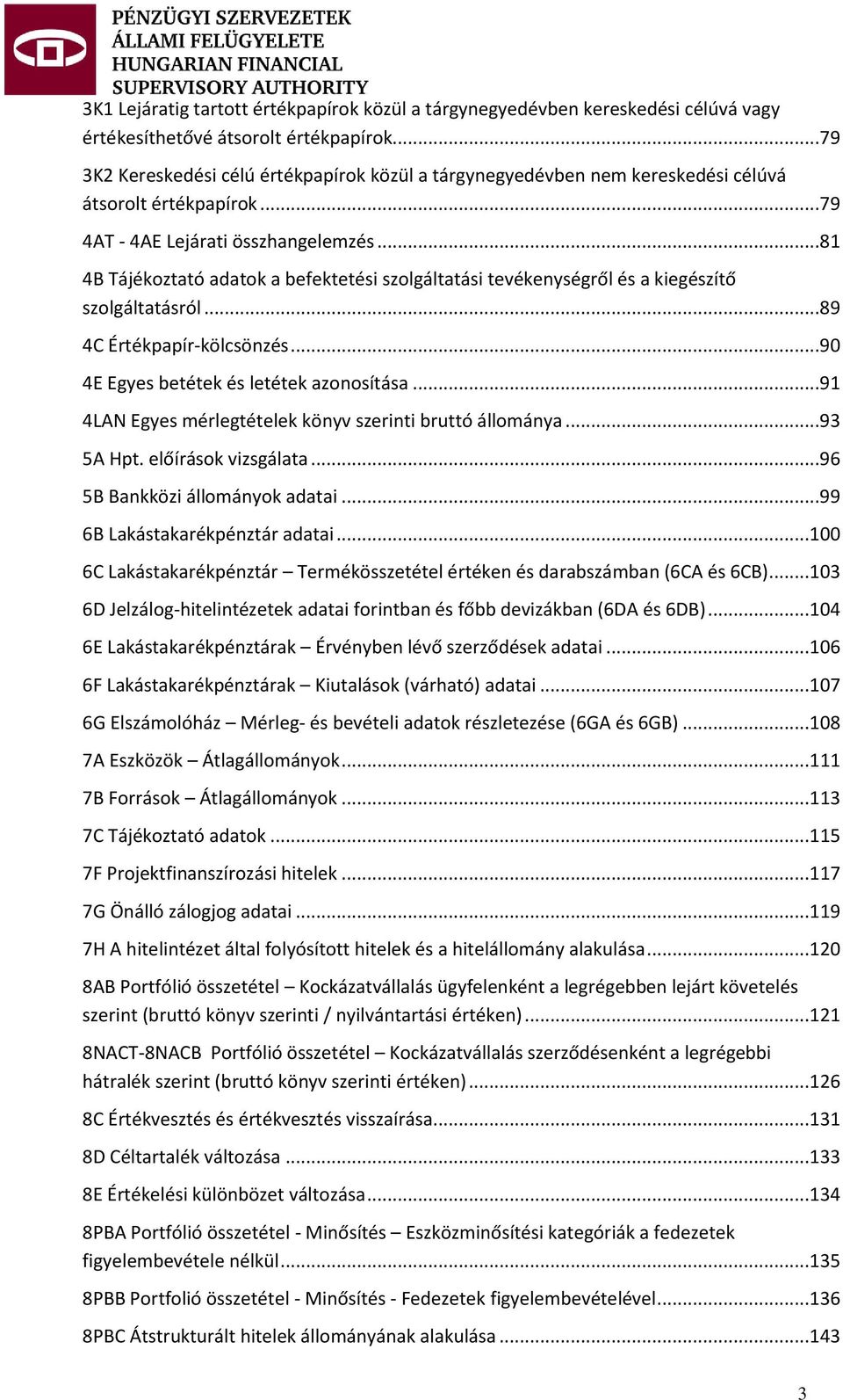 ..81 4B Tájékoztató adatok a befektetési szolgáltatási tevékenységről és a kiegészítő szolgáltatásról...89 4C Értékpapír-kölcsönzés...90 4E Egyes betétek és letétek azonosítása.