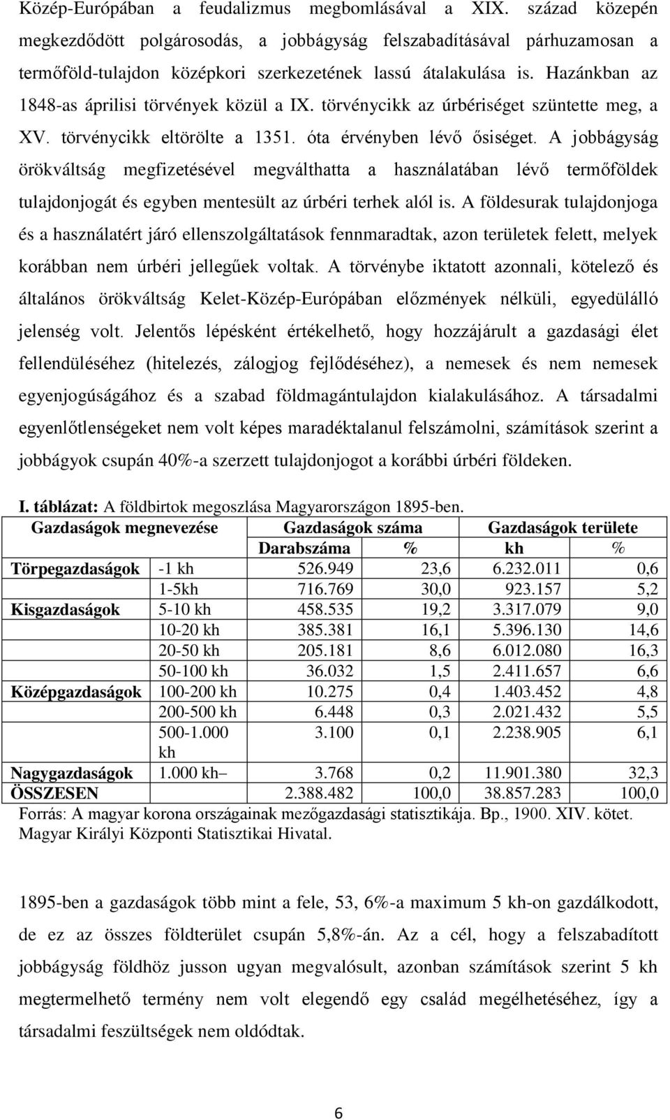 Hazánkban az 1848-as áprilisi törvények közül a IX. törvénycikk az úrbériséget szüntette meg, a XV. törvénycikk eltörölte a 1351. óta érvényben lévő ősiséget.